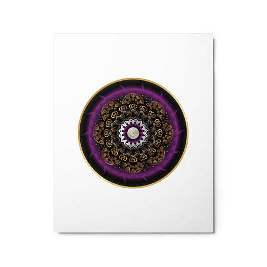 Metal prints Kuklos No 4497 Mandala with Purple/Violet & Gold colors Free Shipping