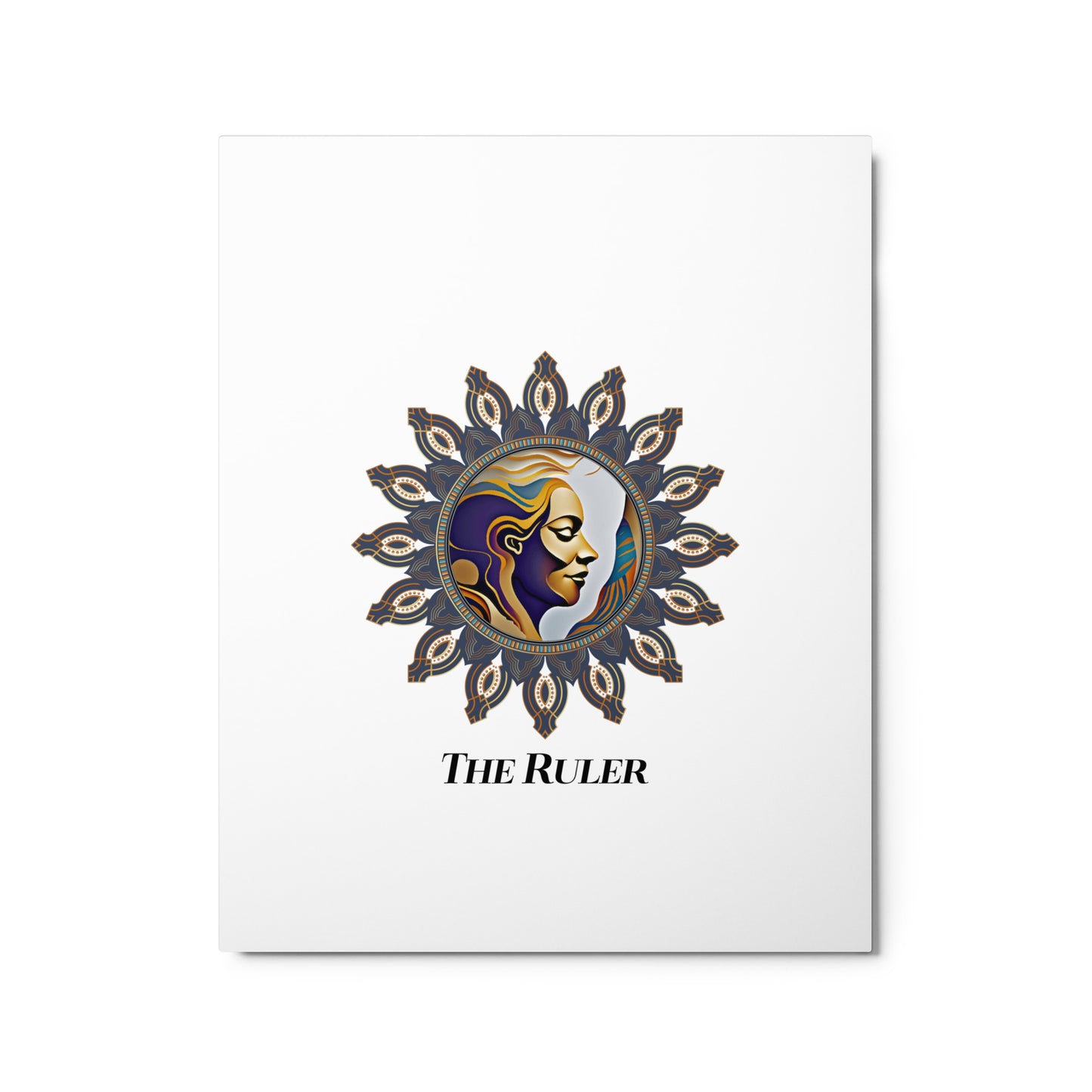 Metal prints Kuklos No 4492 A fantasy Mandala 'The Ruler' Multicolored Deep Blue, Purple & Gold colors Free Shipping