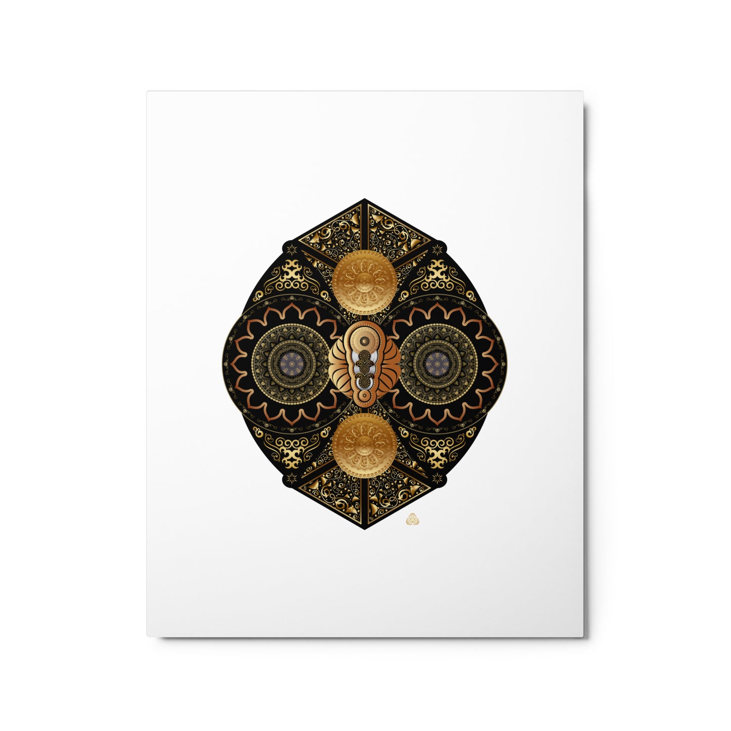 Metal prints Circumplexical No 3927 Intricate Mandala Gold & Black colors Free Shipping