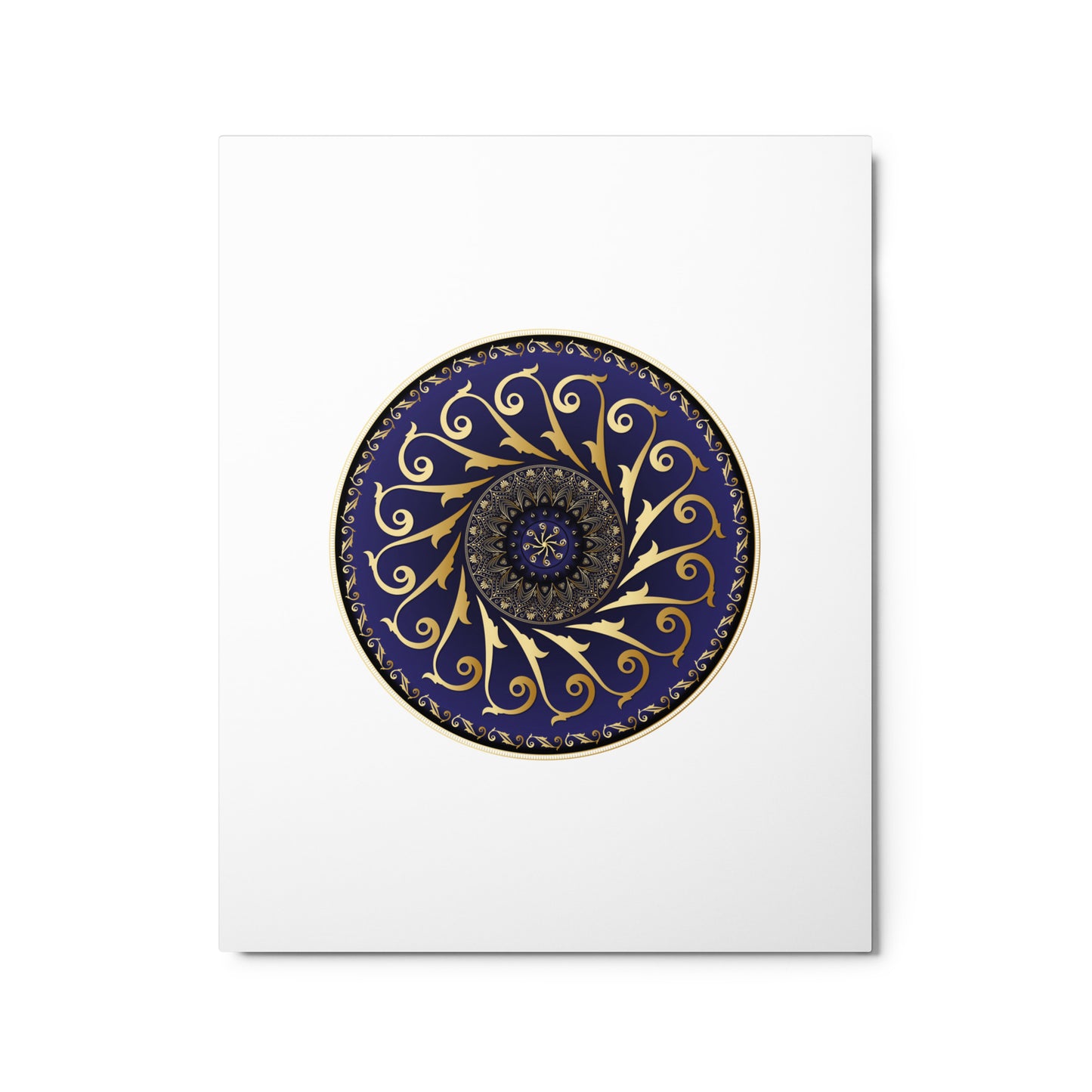 Metal prints Circumplexical No 4005 Mandala of Navy Blue & Gold colors Free Shipping