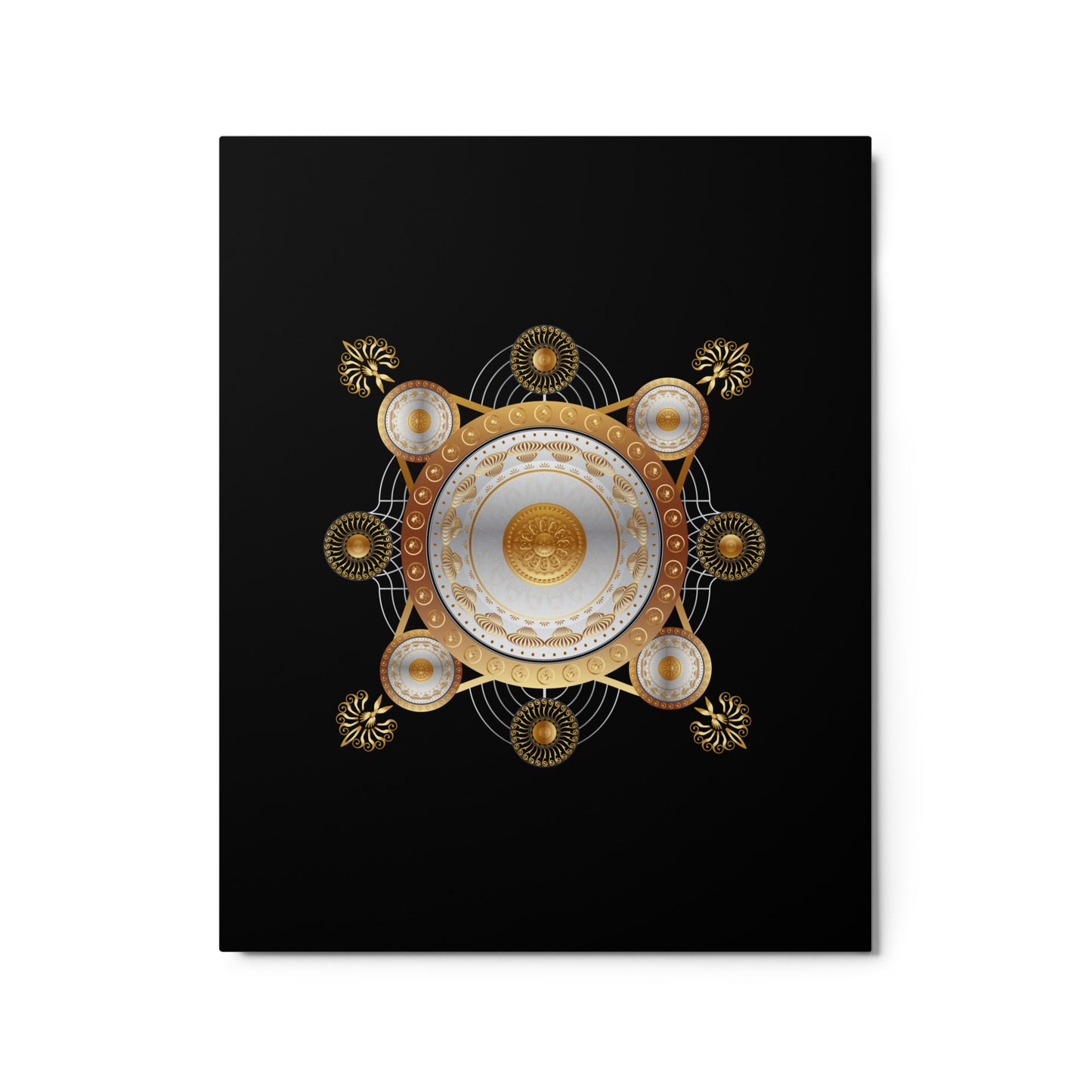 Metal prints Circumplexical No 4029 Mandala Silver & Gold colors Free Shipping