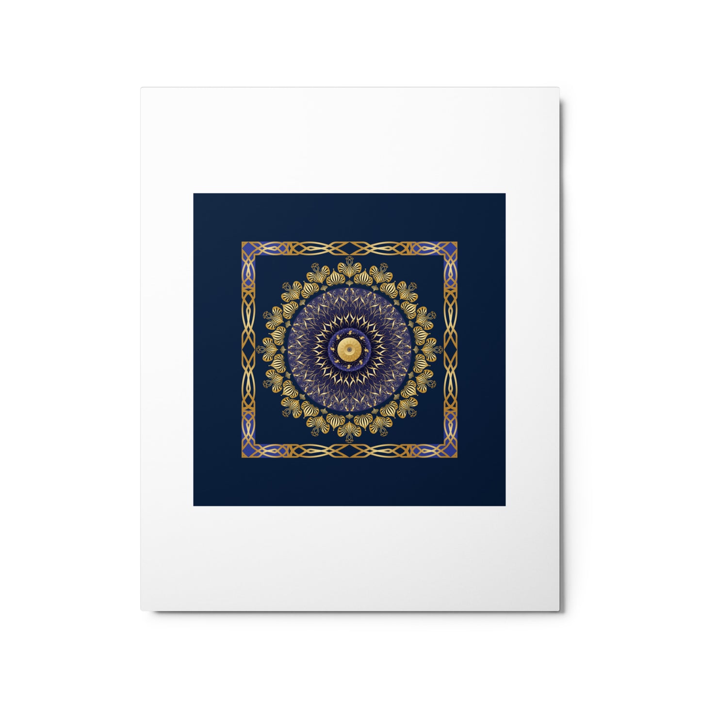 Metal prints Circumplexical No 4106 Mandala Navy & Gold color Free Shipping