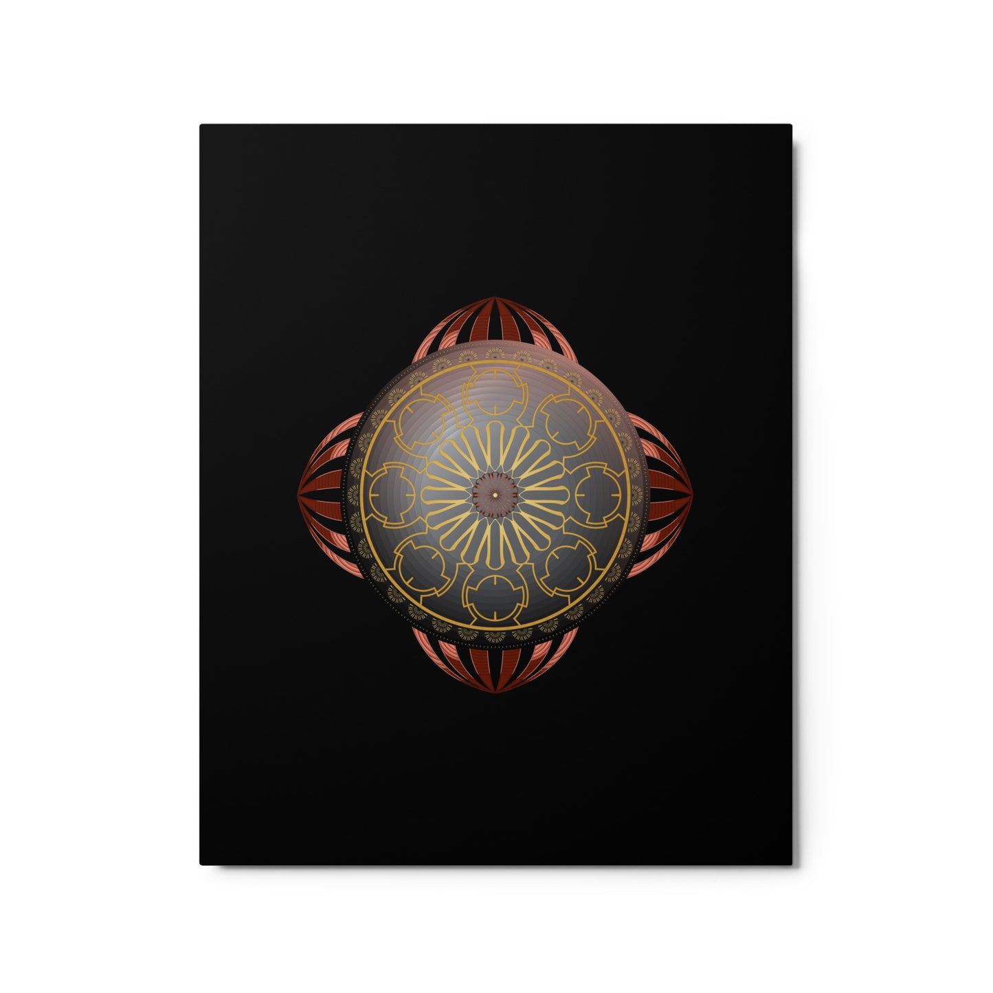 Metal prints Circulosity No 2936 Mandala Copper & Gold colors Free Shipping