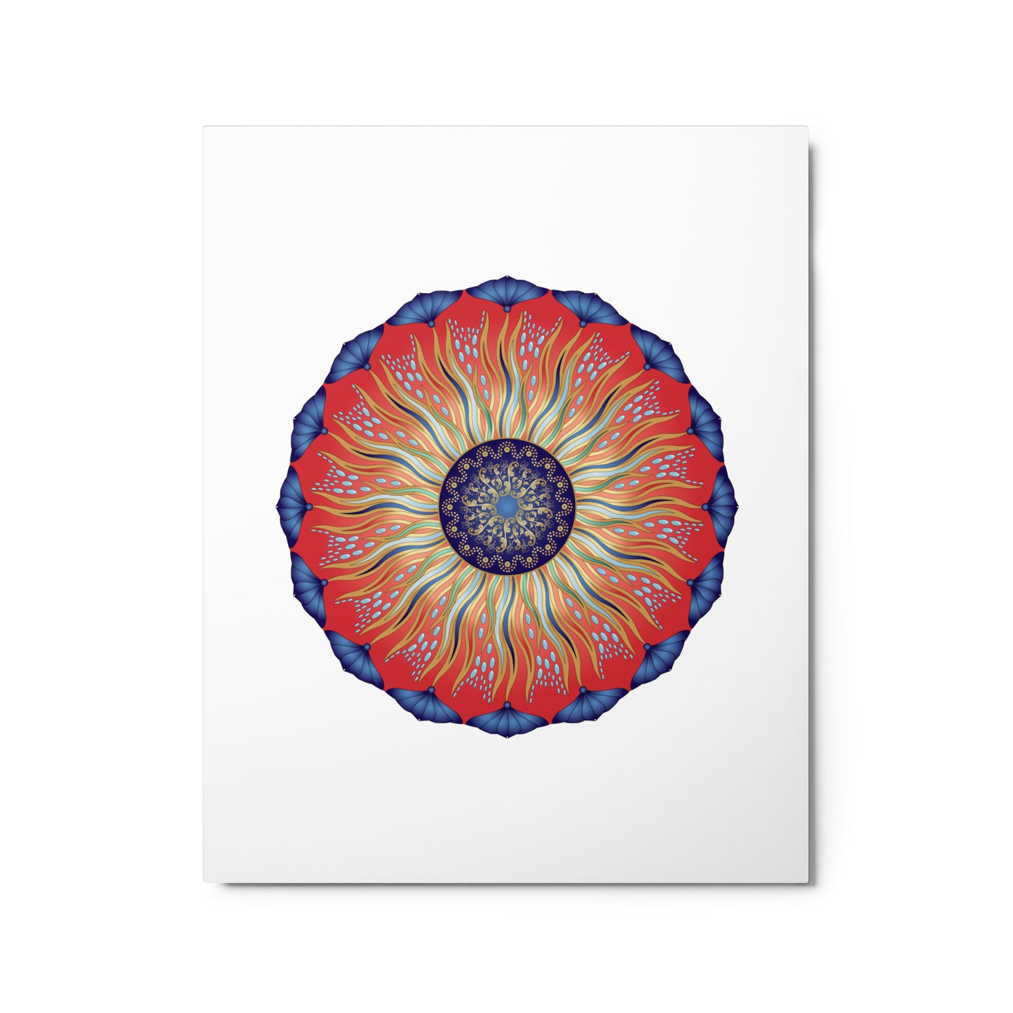 Metal prints Circularium No 2627 Mandala Red Blue colors Free Shipping