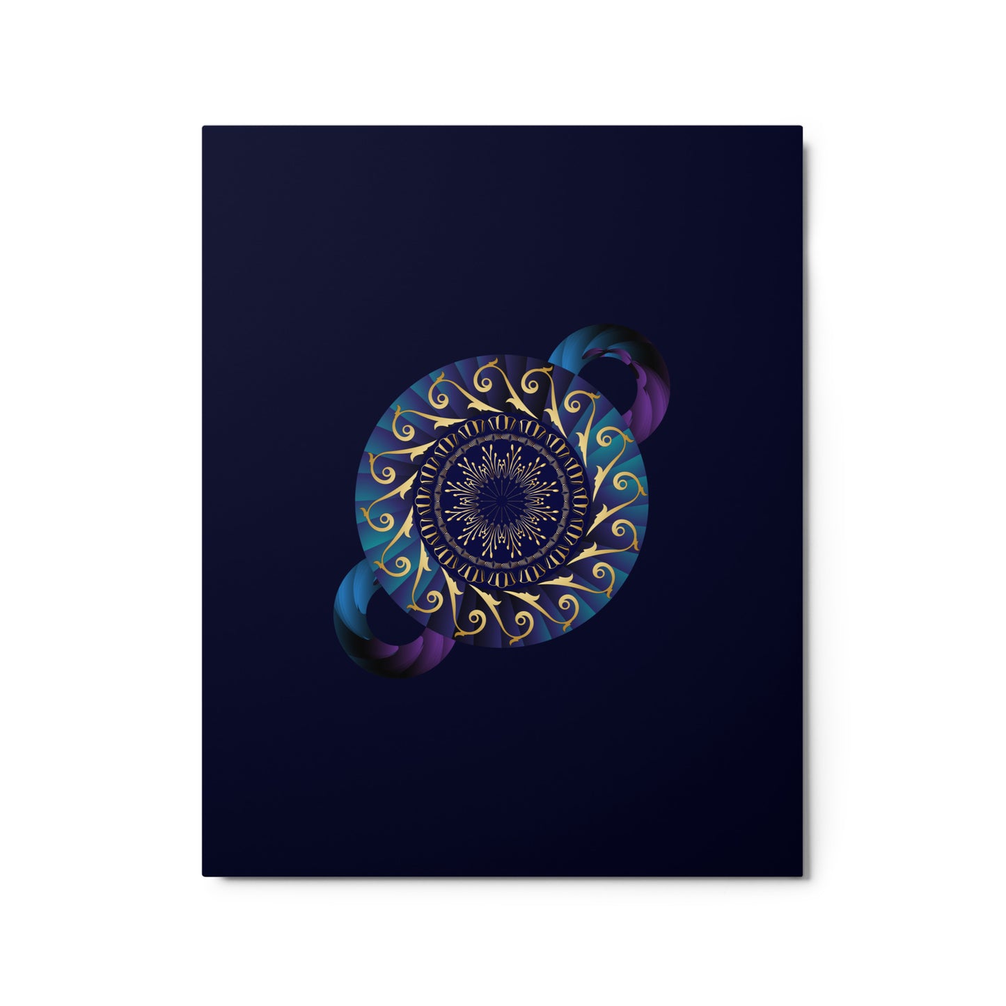 Metal prints Kuklos No 4313 Mandala Teal - Purple - Gold Free Shipping