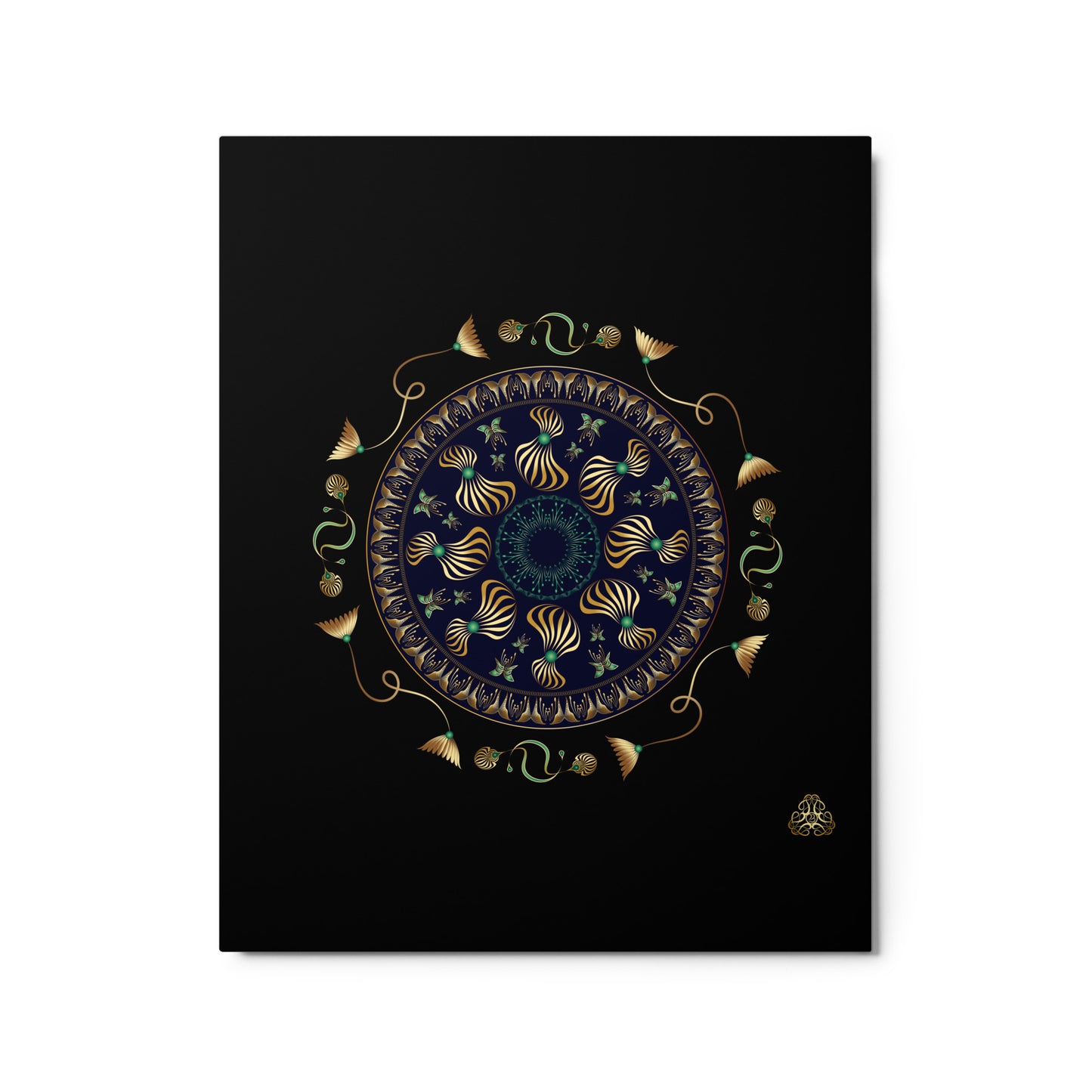 Metal prints Kuklos No 4315 Mandala Aqua/Green - Gold Colors Free Shipping