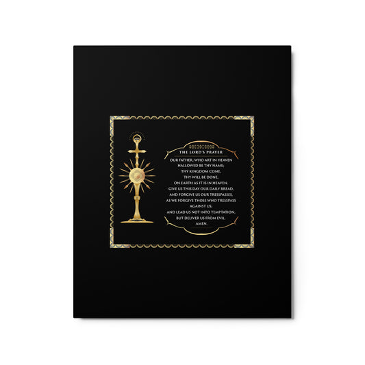 Metal prints Christian theme The Lord's Prayer - Monstrance- Gold - Black - Free Shipping
