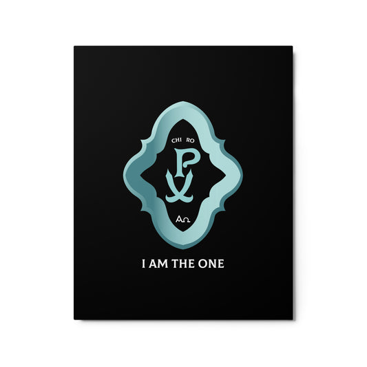 Metal prints Christogram - I Am The One - Chi Ro - PX Turquoise - Black - Free Shipping