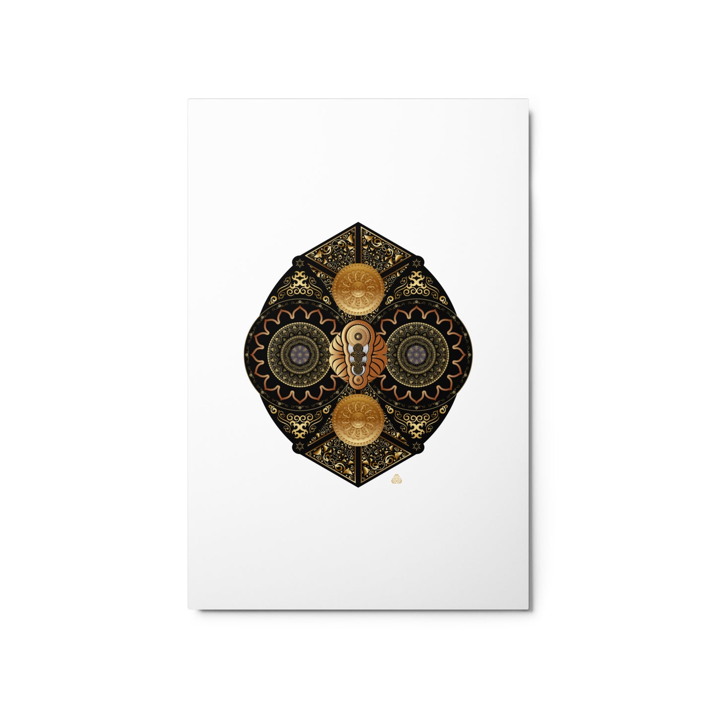 Metal prints Circumplexical No 3927 Intricate Mandala Gold & Black colors Free Shipping