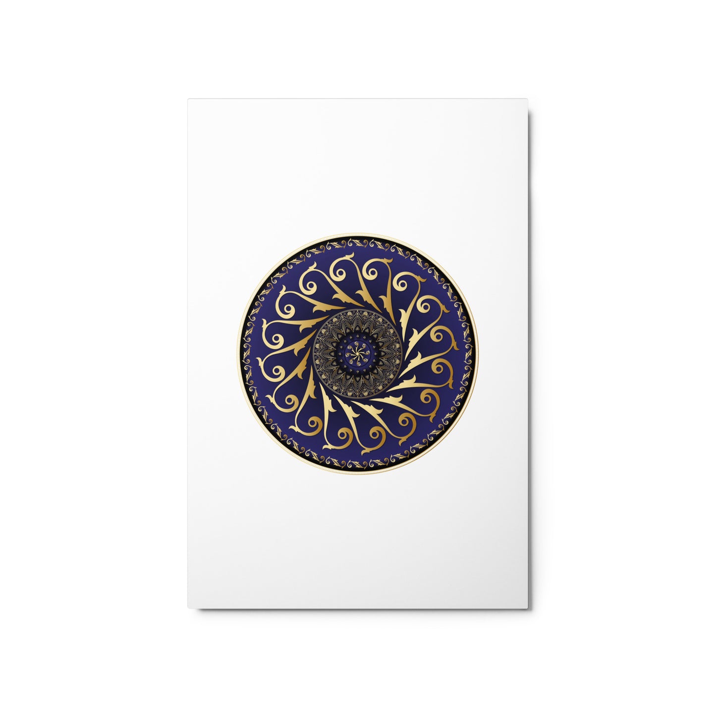 Metal prints Circumplexical No 4005 Mandala of Navy Blue & Gold colors Free Shipping