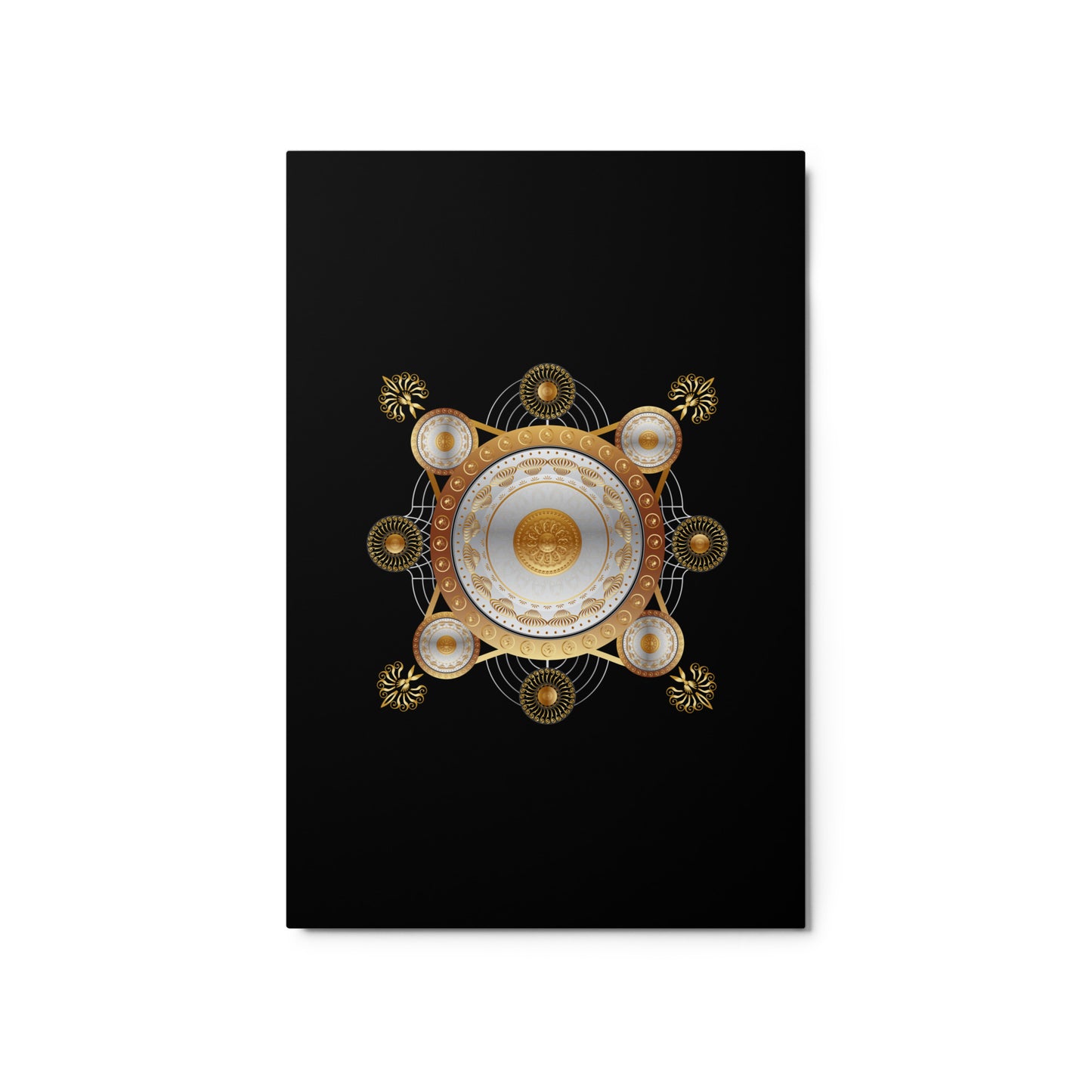 Metal prints Circumplexical No 4029 Mandala Silver & Gold colors Free Shipping