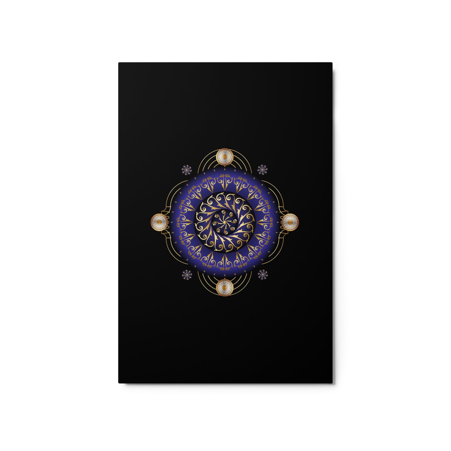 Metal prints Circumplexical No 4048 Mandala Navy, Silver & Gold color Free Shipping