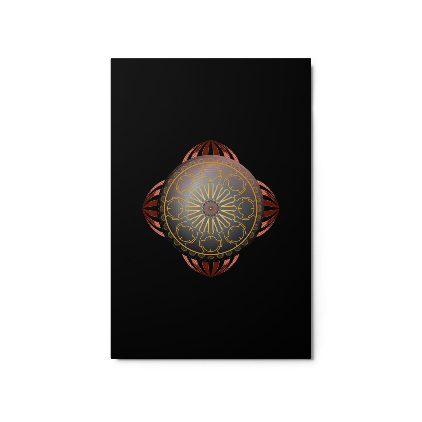 Metal prints Circulosity No 2936 Mandala Copper & Gold colors Free Shipping