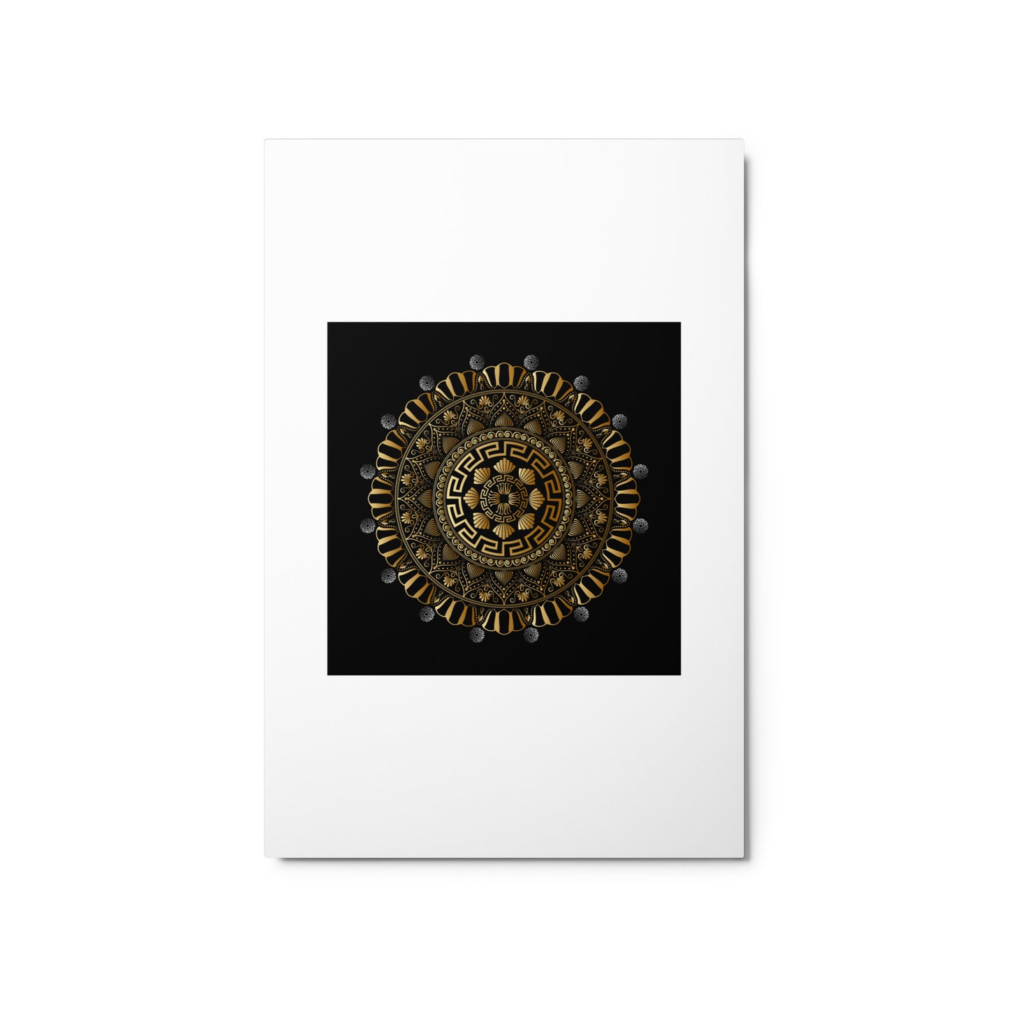 Metal prints Kuklos No 4354 Greek Border design Mandala Gold - Black Free Shipping