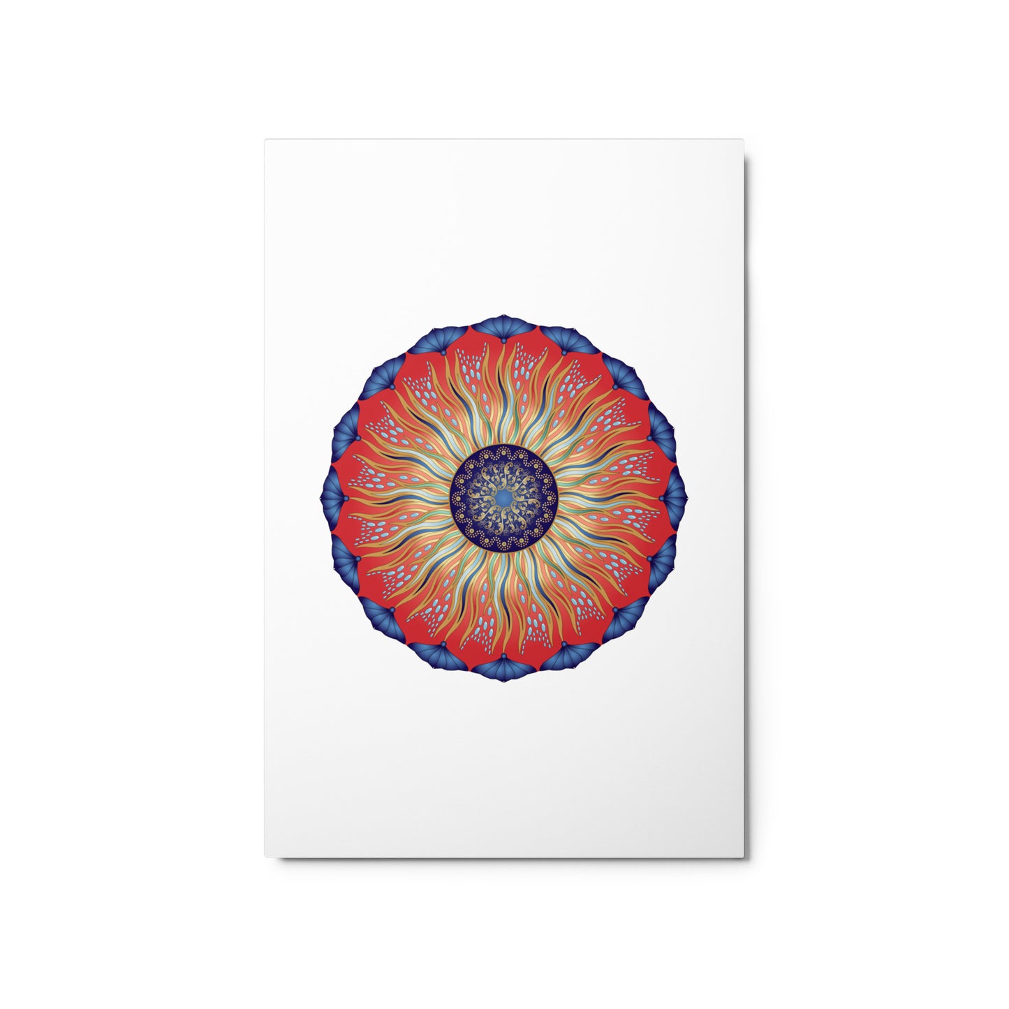 Metal prints Circularium No 2627 Mandala Red Blue colors Free Shipping