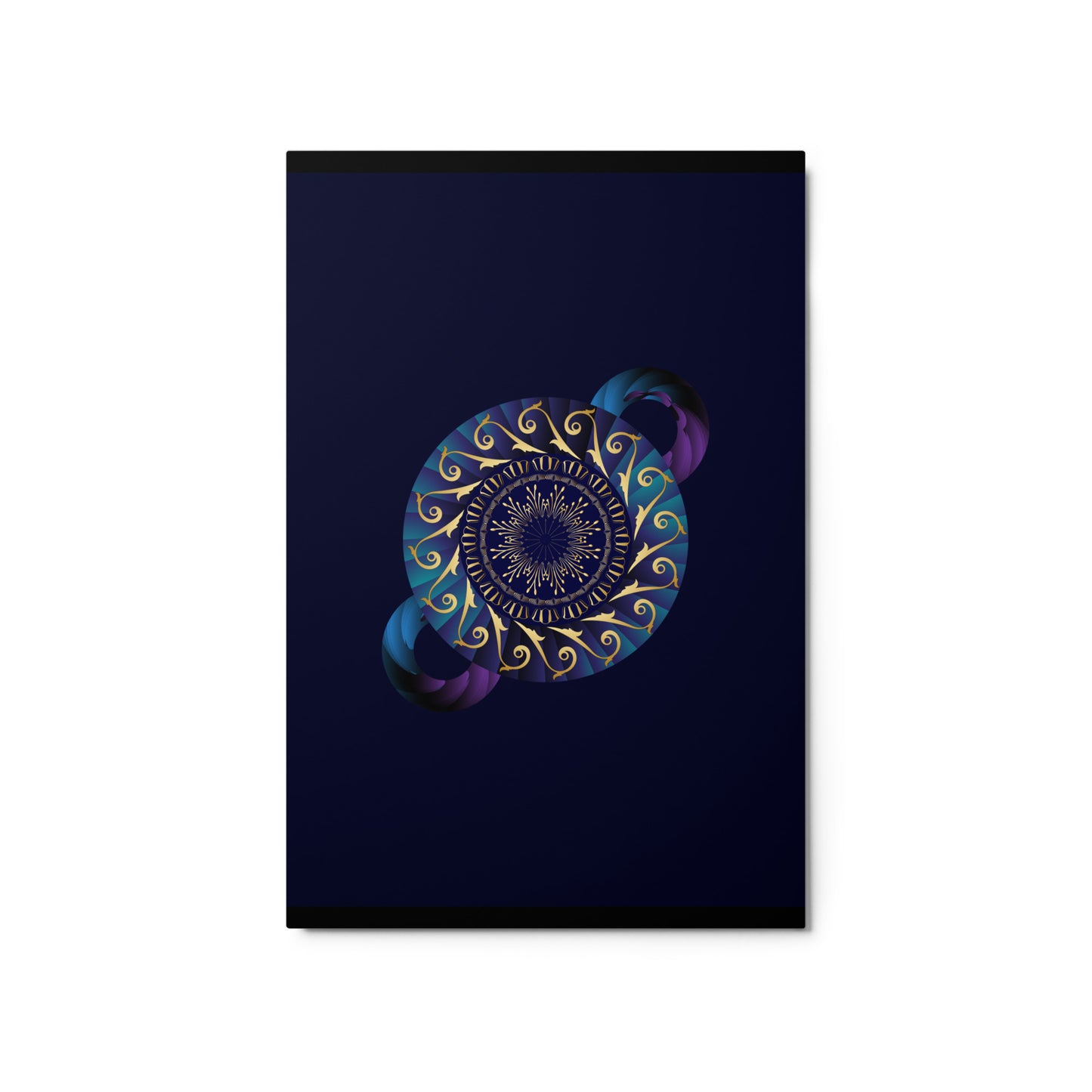 Metal prints Kuklos No 4313 Mandala Teal - Purple - Gold Free Shipping