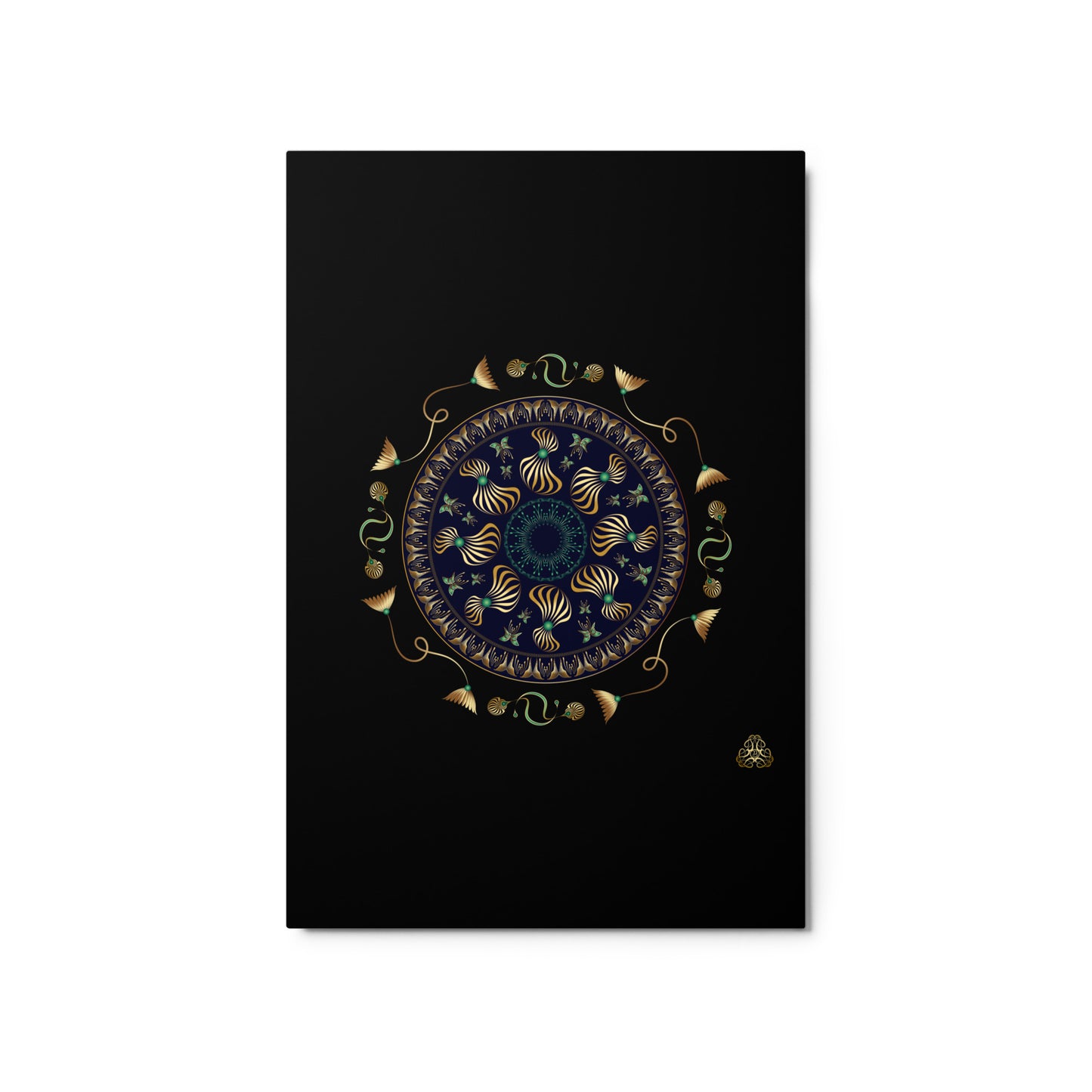 Metal prints Kuklos No 4315 Mandala Aqua/Green - Gold Colors Free Shipping