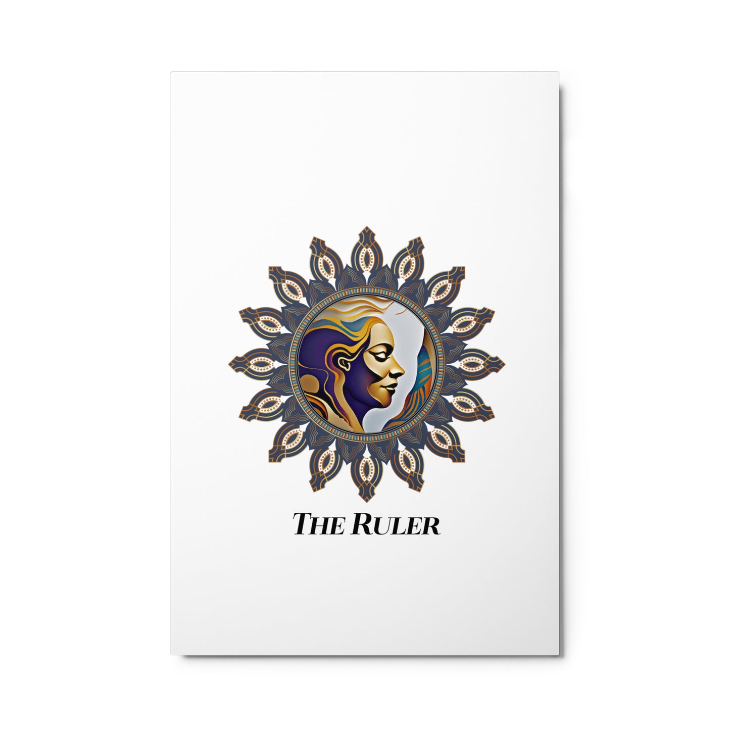 Metal prints Kuklos No 4492 A fantasy Mandala 'The Ruler' Multicolored Deep Blue, Purple & Gold colors Free Shipping