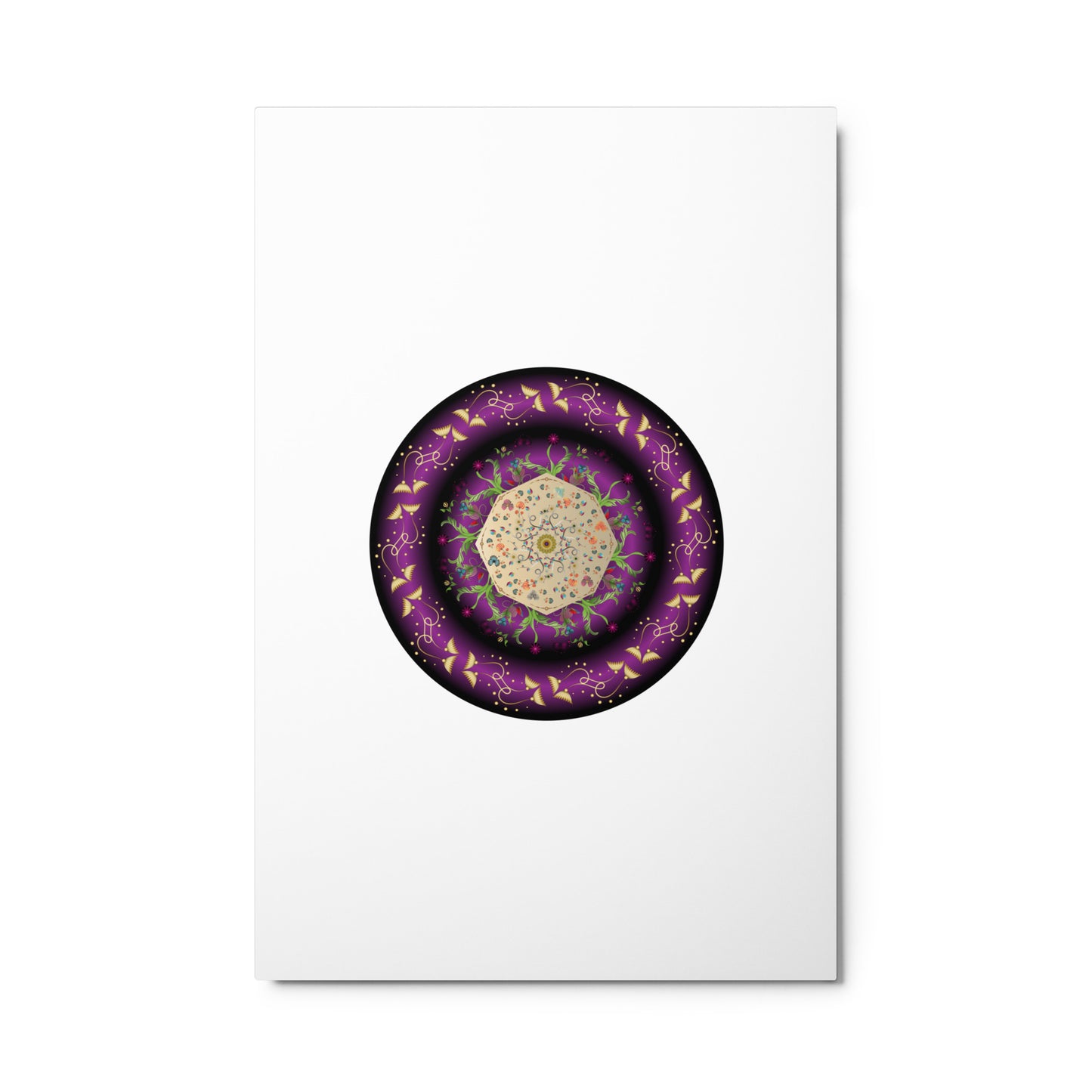 Metal prints Circumplexical No 3676 Intricate Mandala - Purple/Violet & Gold colors Free Shipping