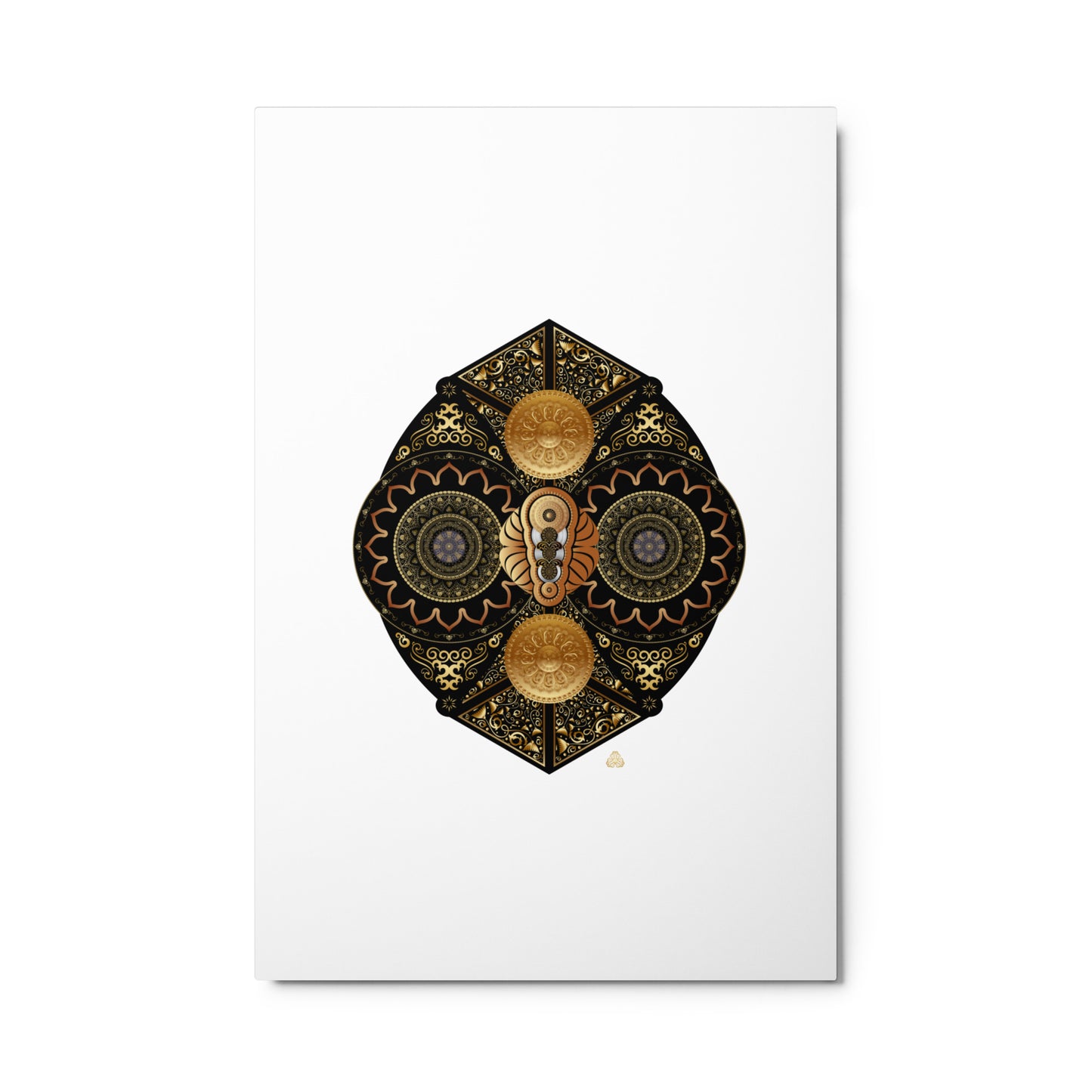 Metal prints Circumplexical No 3927 Intricate Mandala Gold & Black colors Free Shipping