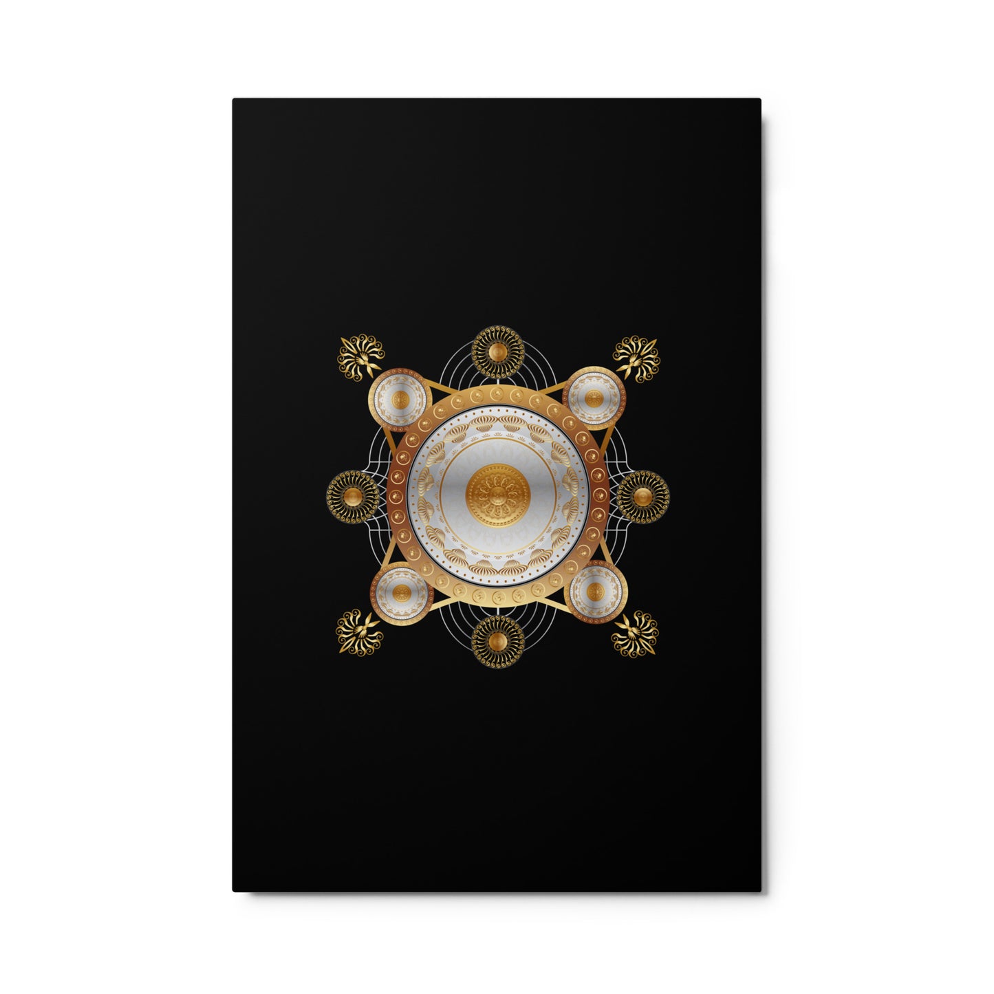 Metal prints Circumplexical No 4029 Mandala Silver & Gold colors Free Shipping