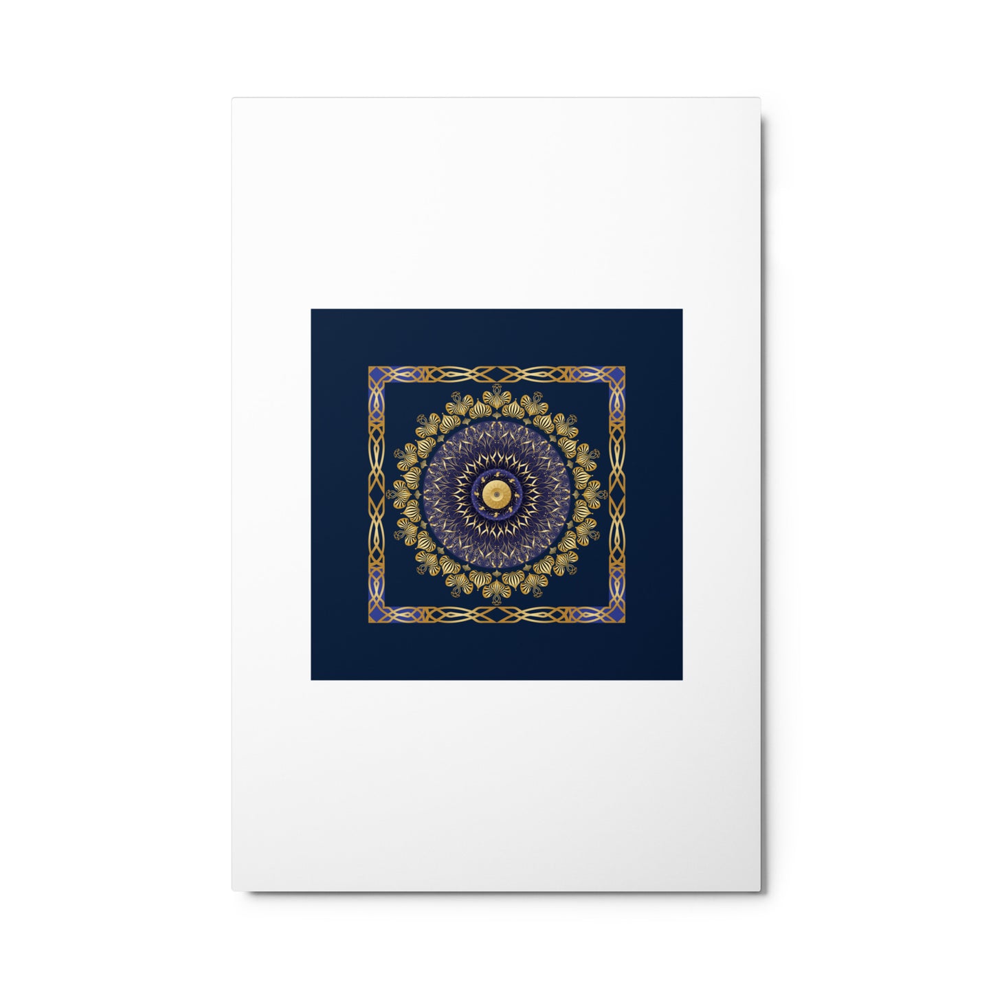 Metal prints Circumplexical No 4106 Mandala Navy & Gold color Free Shipping