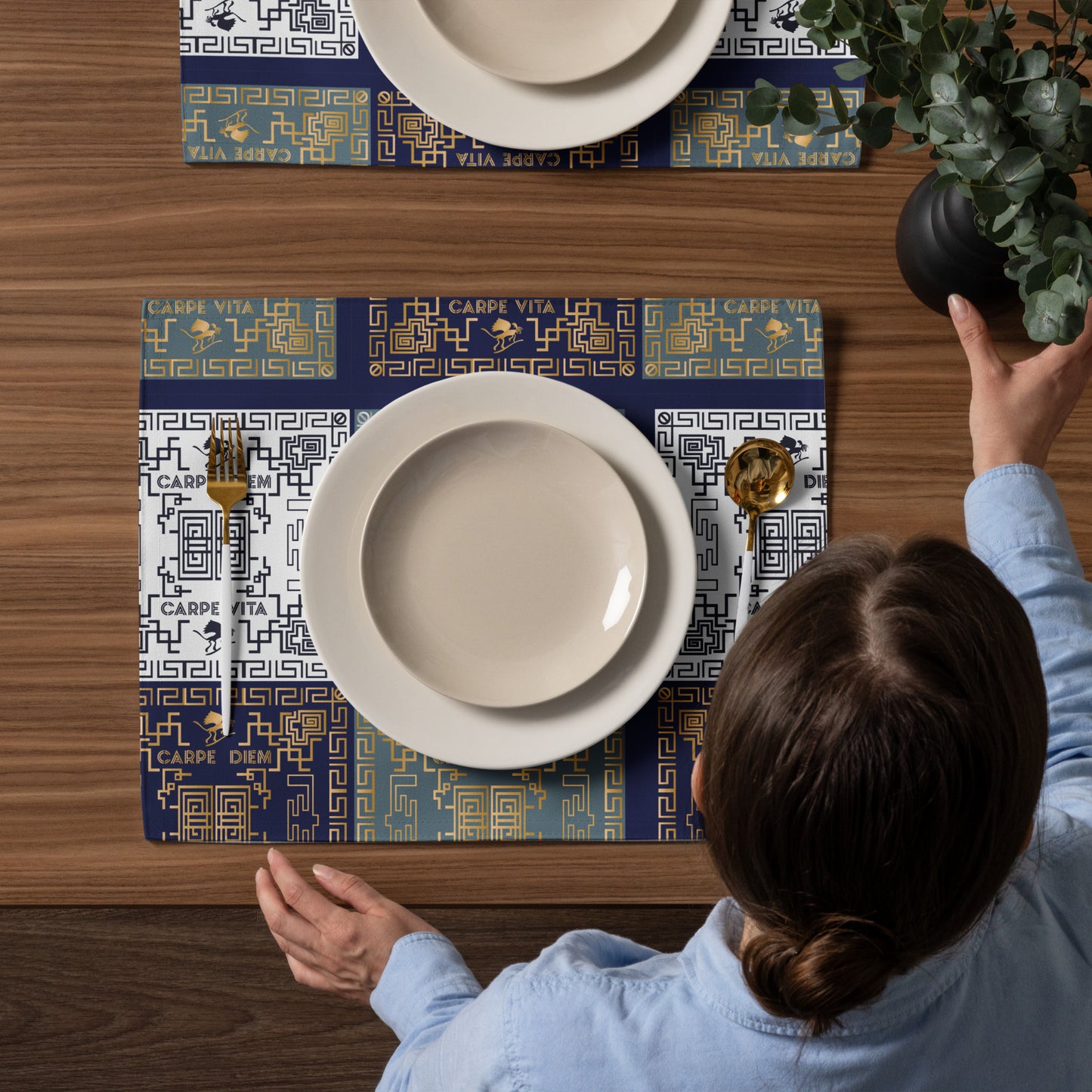 Placemat Set Kukloso Greek Border No 50 - Free Shipping