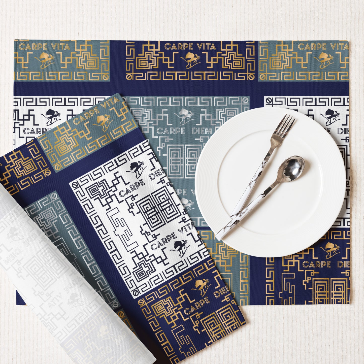 Placemat Set Kukloso Greek Border No 50 - Free Shipping