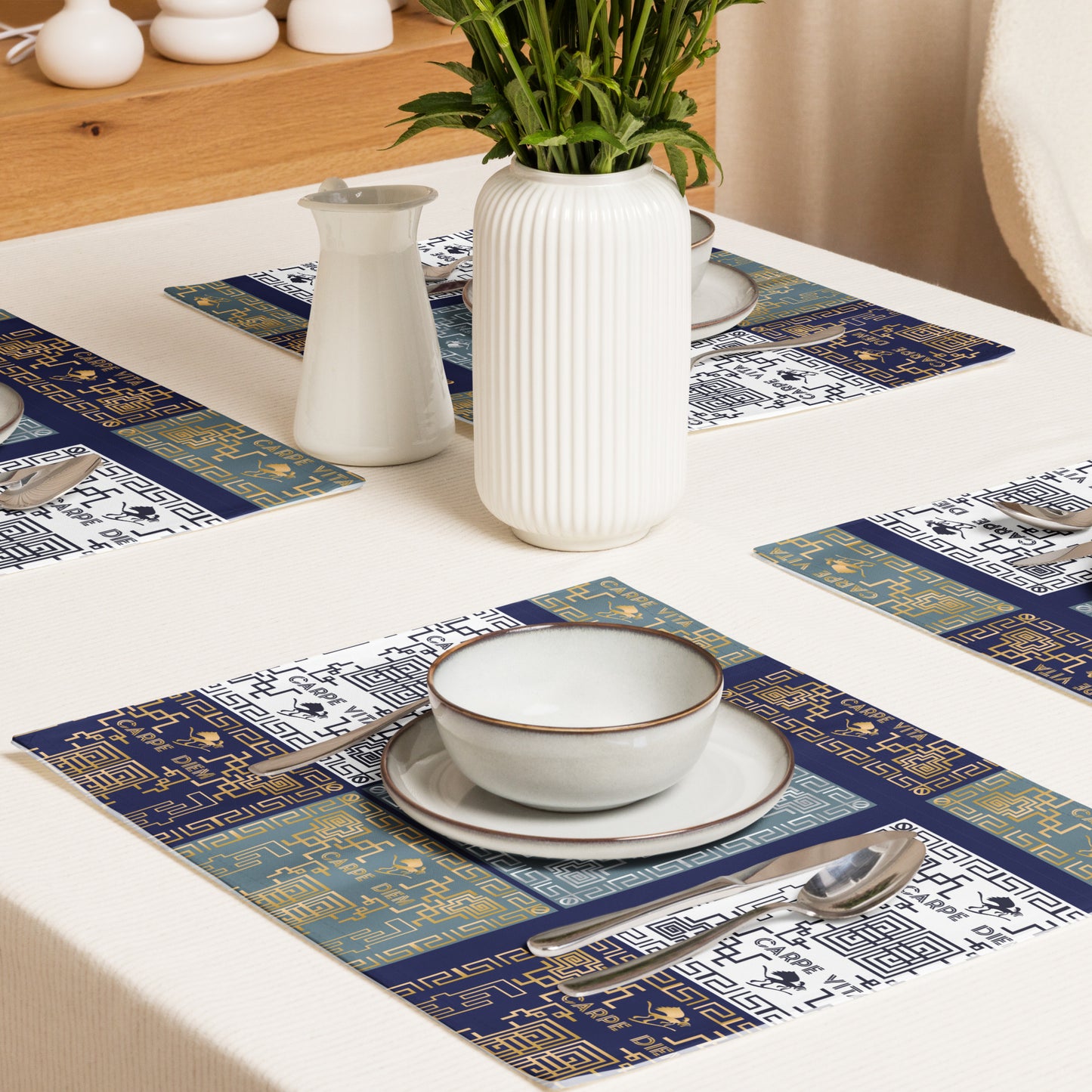 Placemat Set Kukloso Greek Border No 50 - Free Shipping