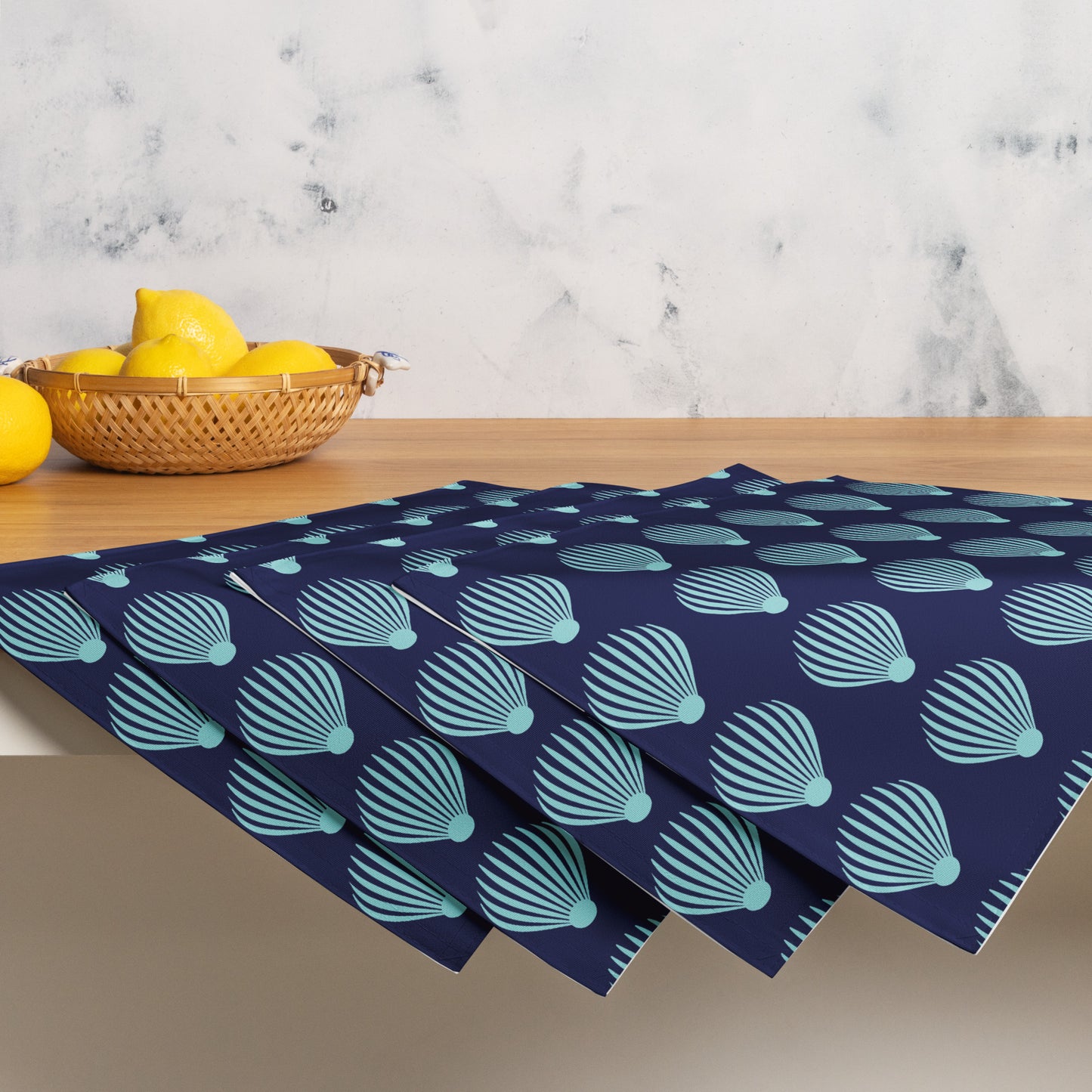 Placemat Set Kukloso Scallop Shell No 1 Aqua - Free Shipping