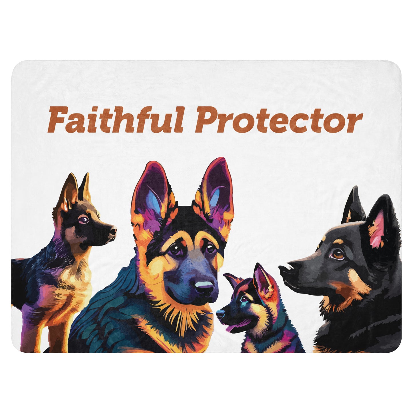 Sherpa blanket Kukloso Faithful Protector GSD 60"x80" - Free Shipping