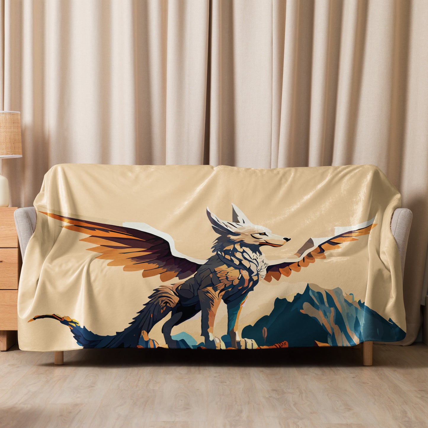 Sherpa blanket Kukloso The Winged Griffin 60"x80" - Free Shipping