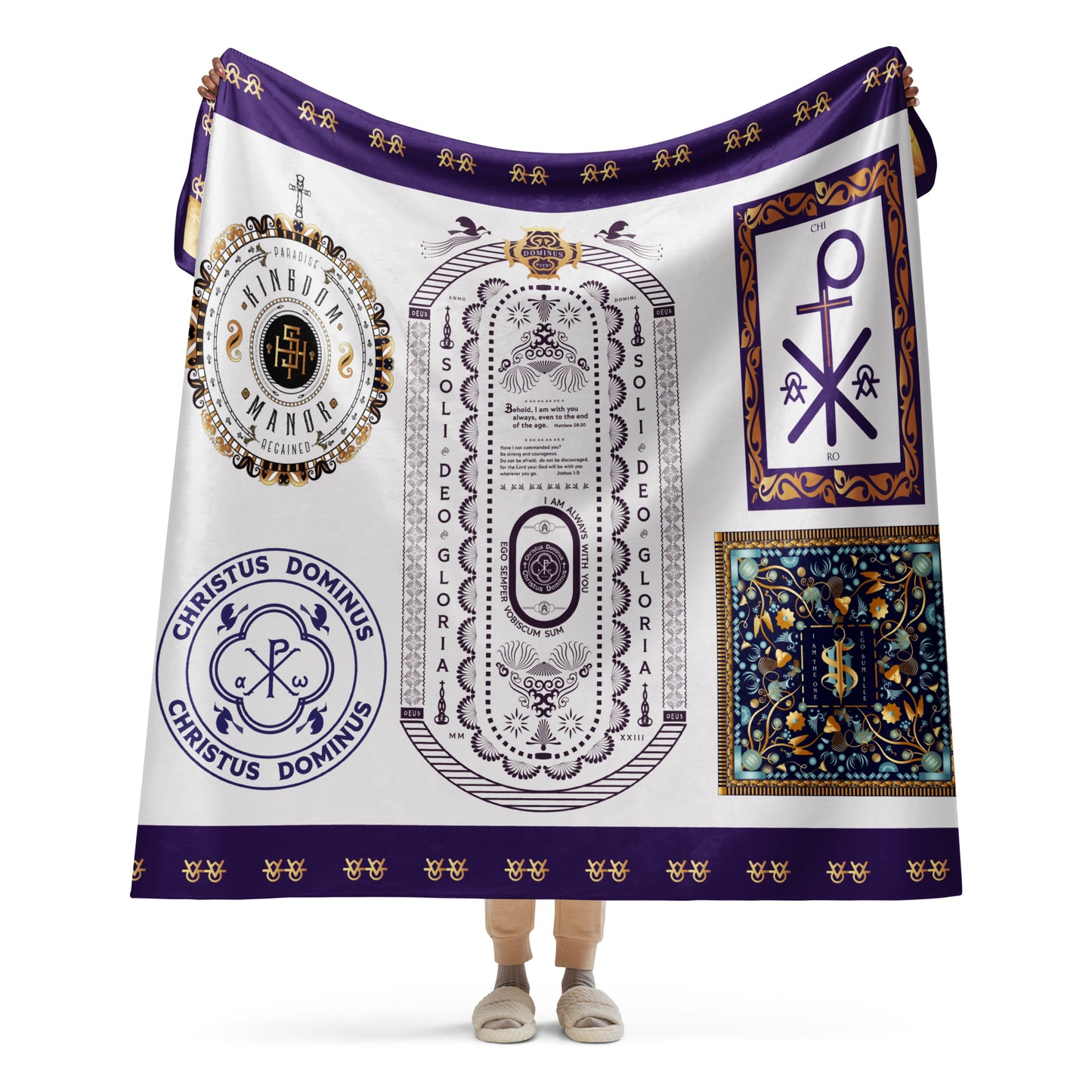 Sherpa blanket Kukloso A Collage of Christian Designs 60"x80"  - Free Shipping