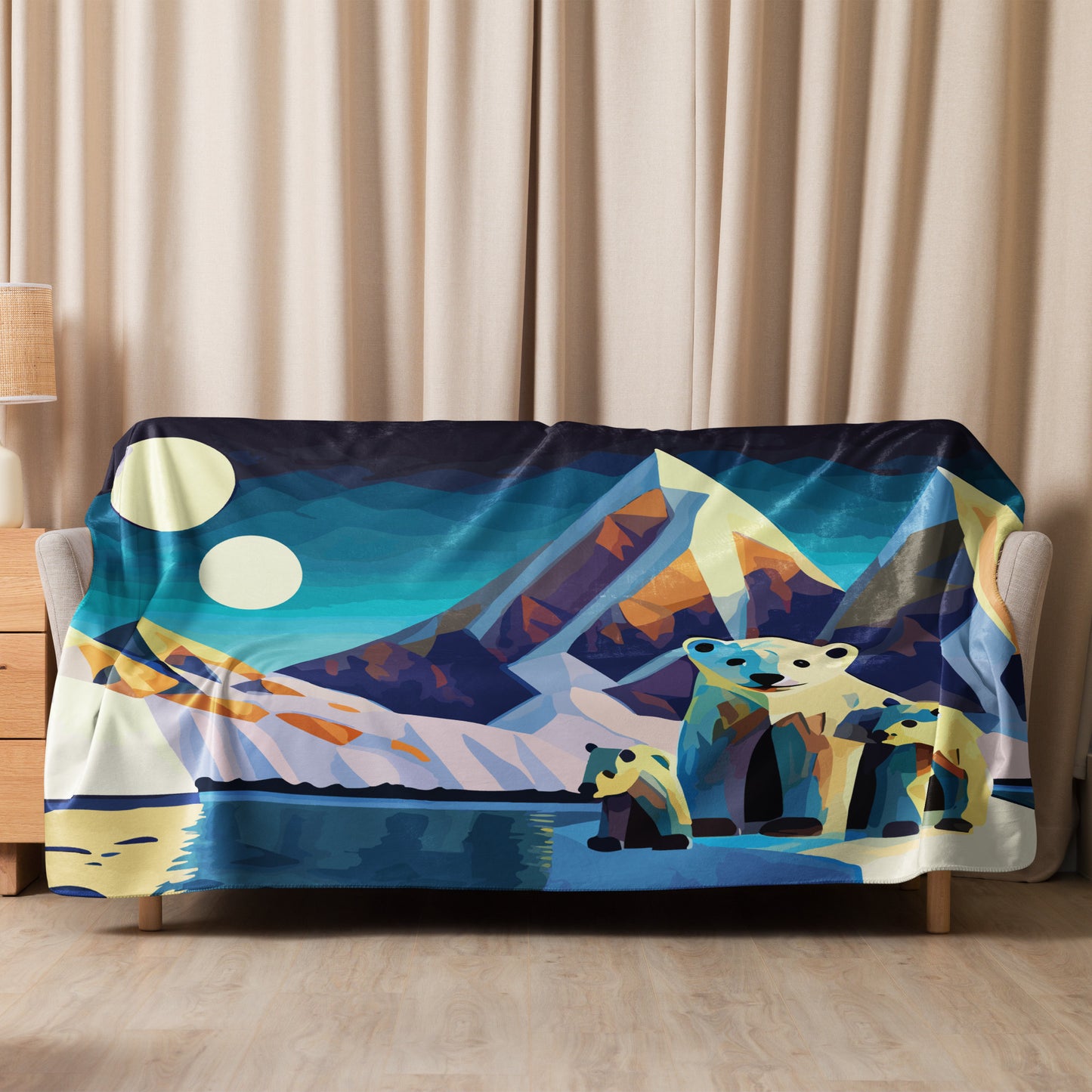 Sherpa blanket Kukloso The Three Bears No 1  60"x80" - Free Shipping