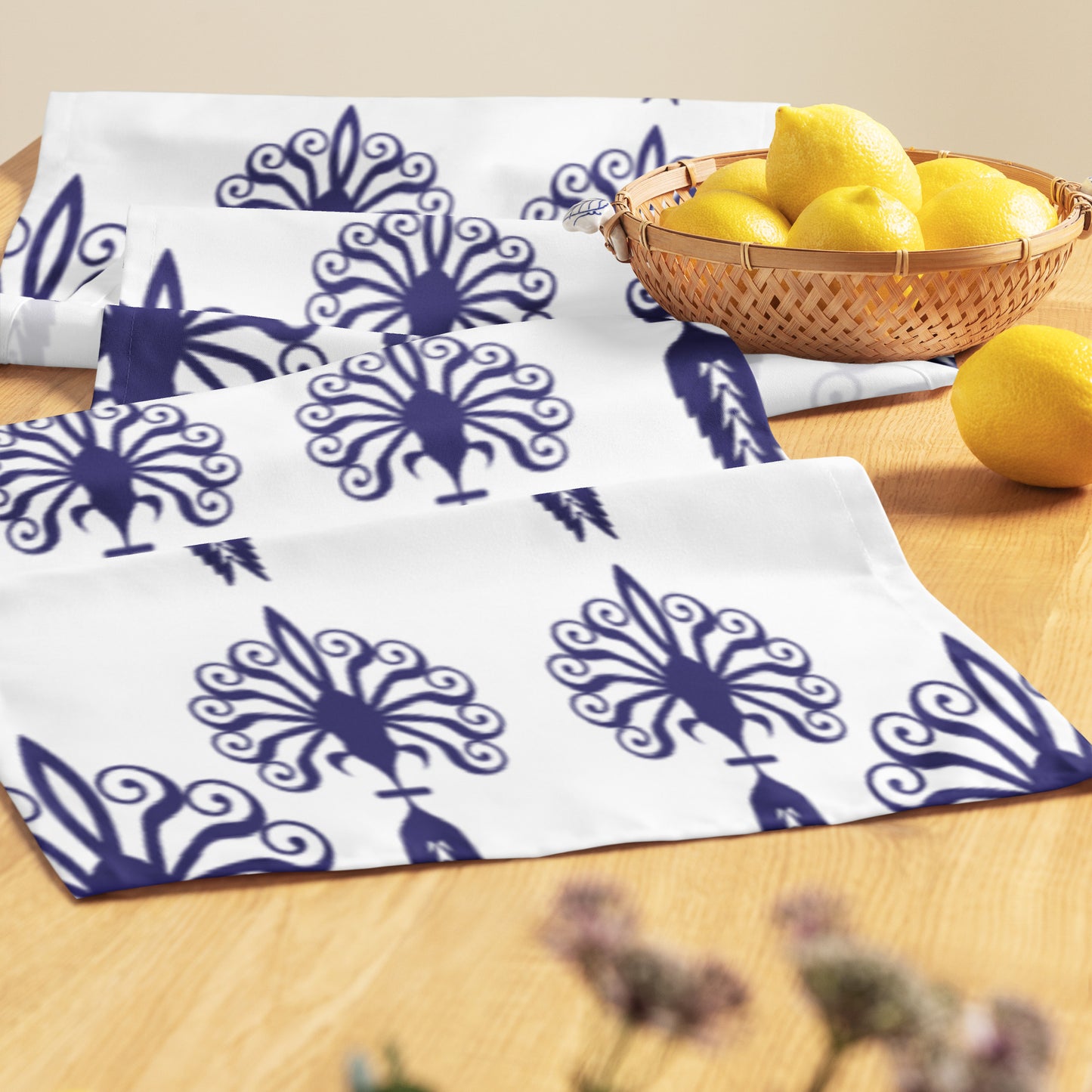 Table runner Kukloso Five Blue Fleurons - Free Shipping