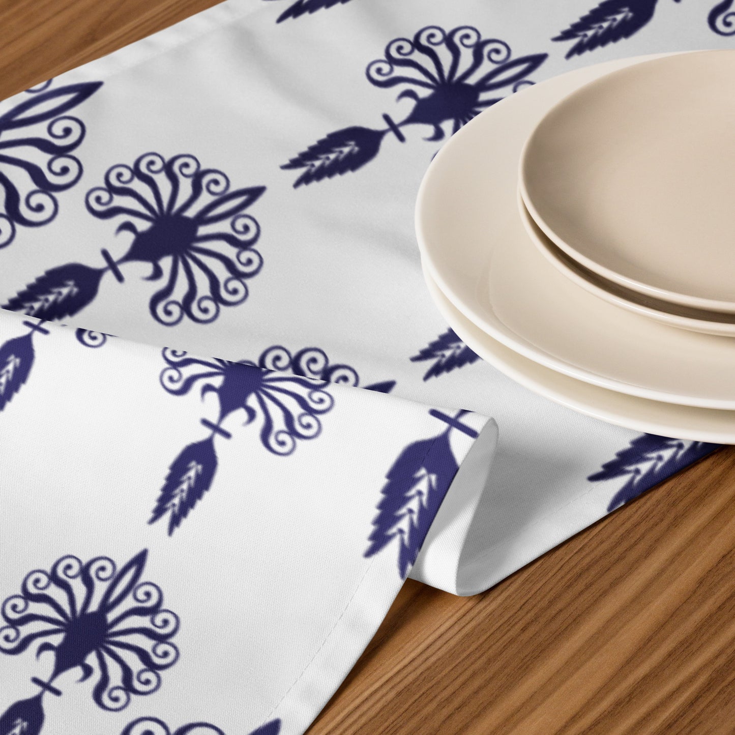 Table runner Kukloso Five Blue Fleurons - Free Shipping