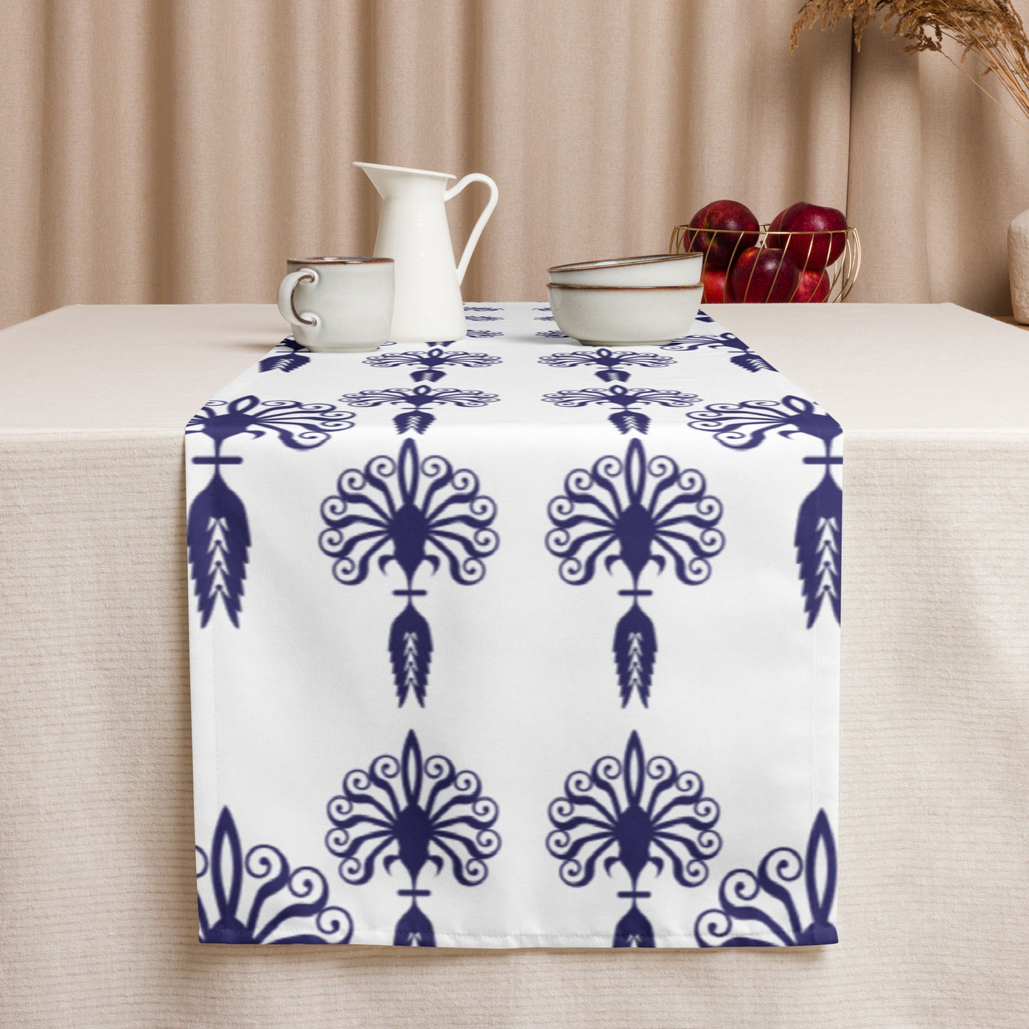 Table runner Kukloso Five Blue Fleurons - Free Shipping