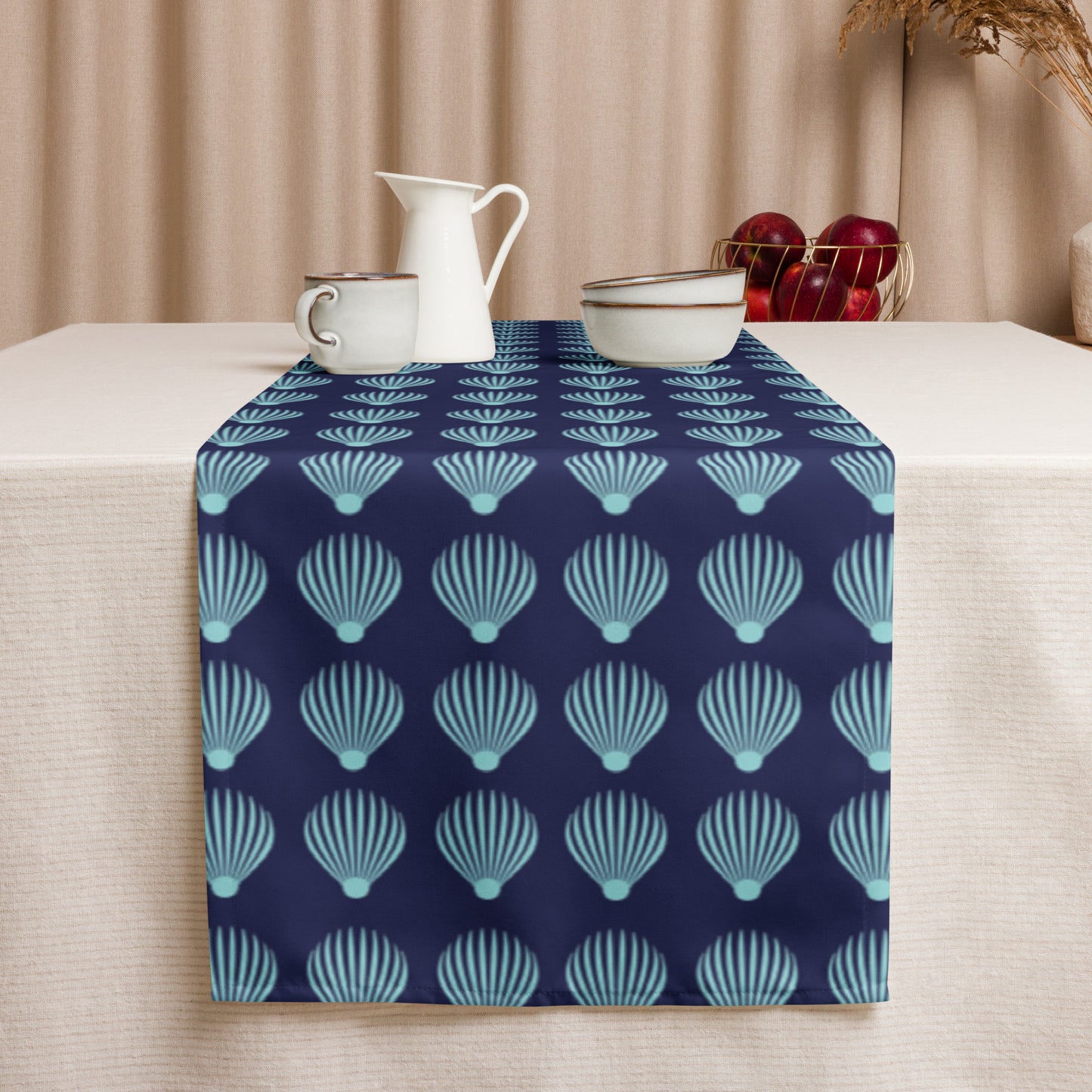 Table runner  Kukloso Scallop Shell No 1 Aqua - Free Shipping