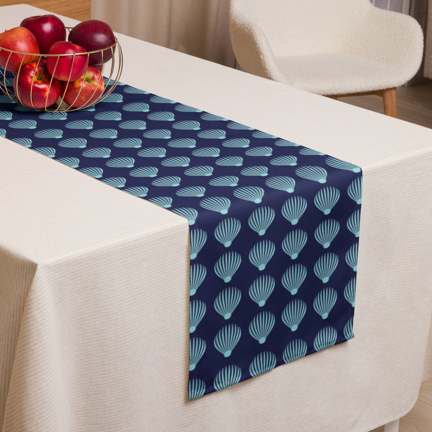 Table runner  Kukloso Scallop Shell No 1 Aqua - Free Shipping