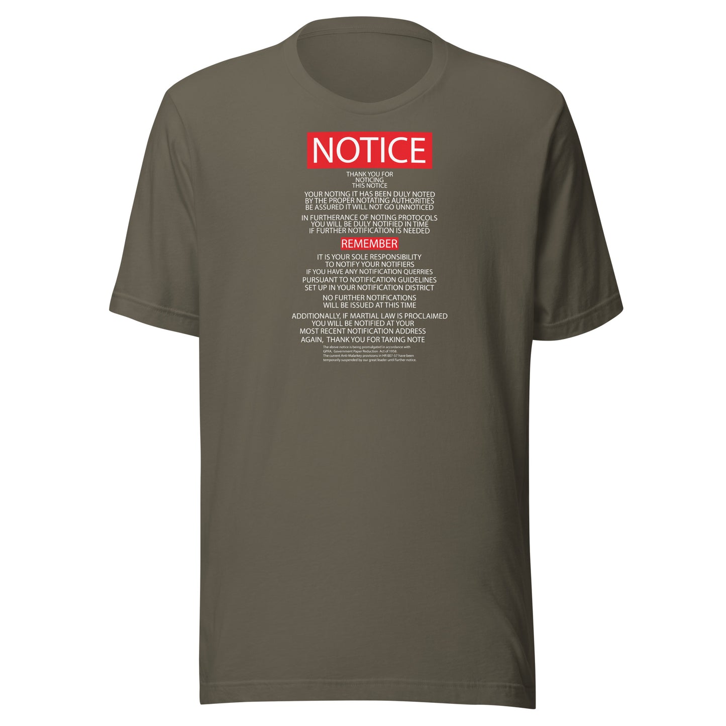 Unisex t-shirt Kukloso ' The Mother of all Notices ' Dark - Free Shipping