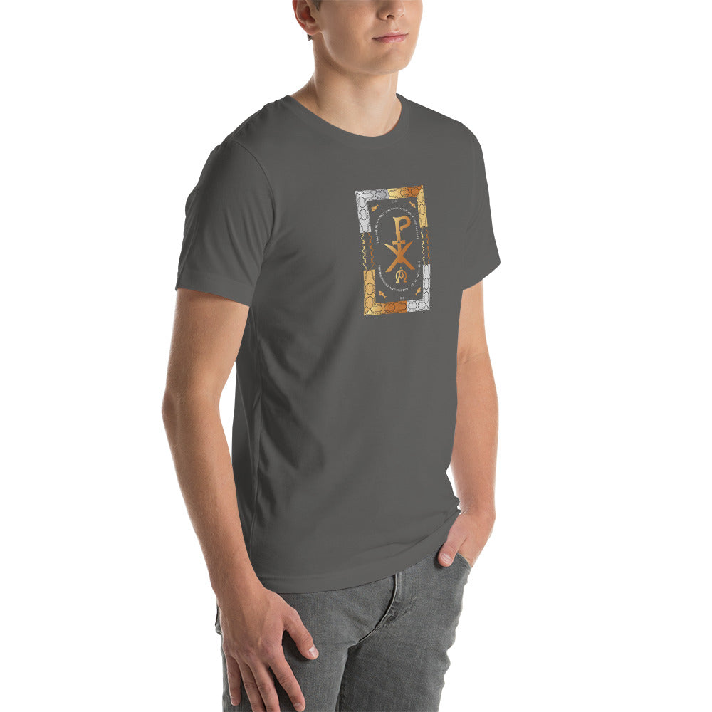 Short-Sleeve Unisex t-shirt Christian Christogram PX Alpha Omega Free Shippng