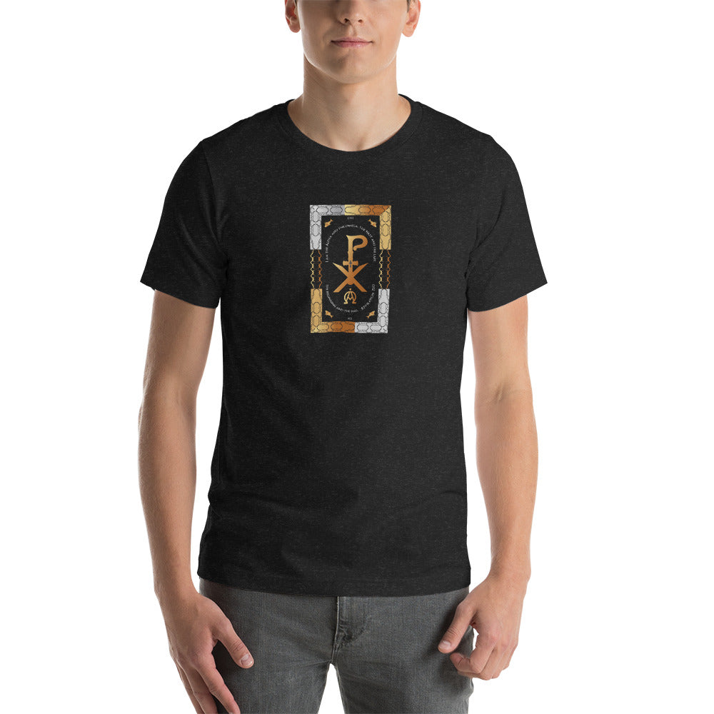 Short-Sleeve Unisex t-shirt Christian Christogram PX Alpha Omega Free Shippng