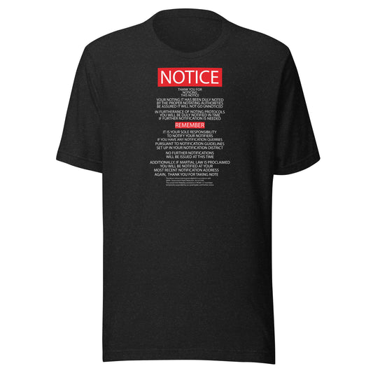 Unisex t-shirt Kukloso ' The Mother of all Notices ' Dark - Free Shipping