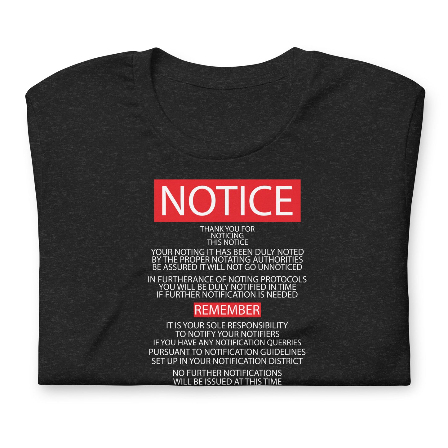 Unisex t-shirt Kukloso ' The Mother of all Notices ' Dark - Free Shipping