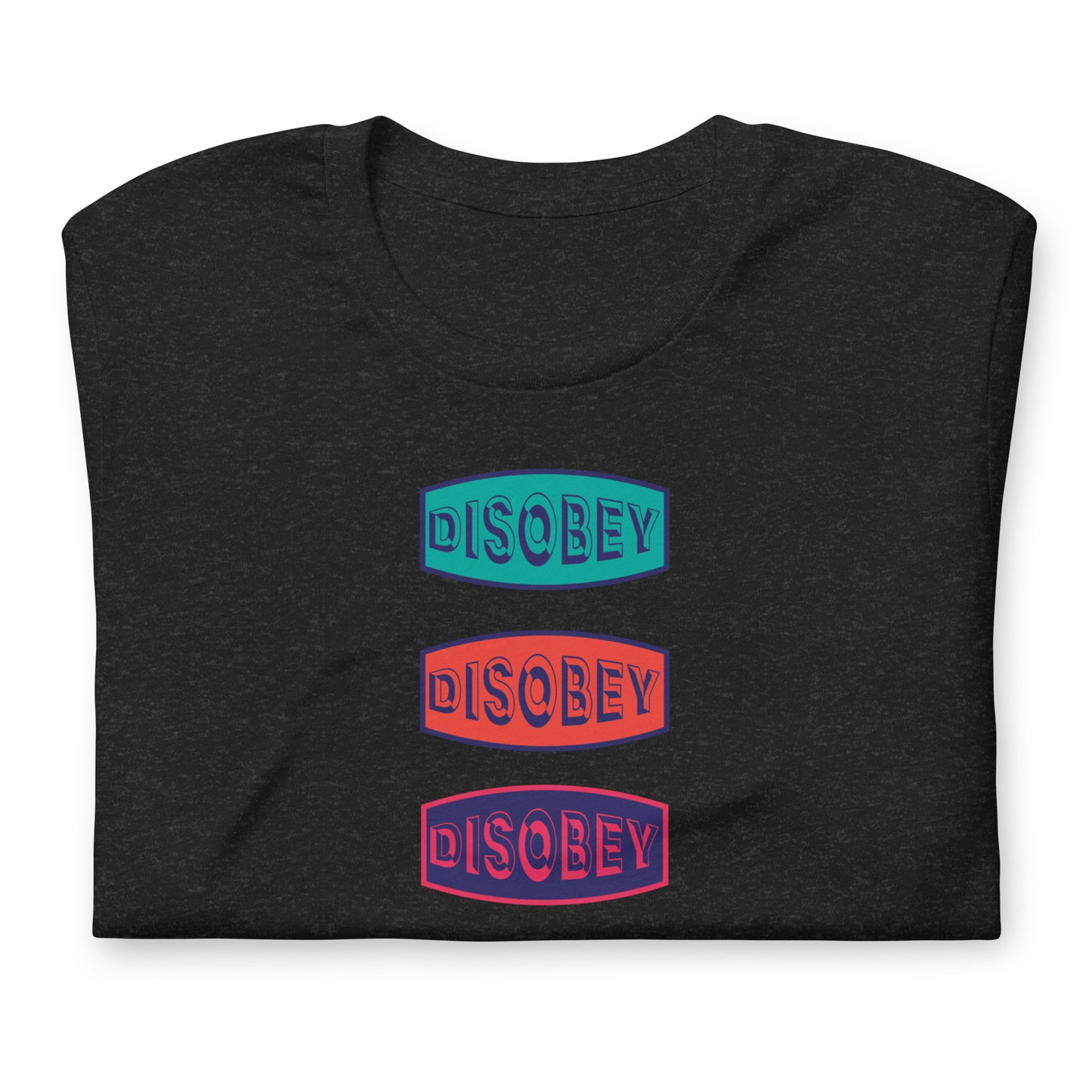 Unisex t-shirt Kukloso Disobey Logos in Three Colors - Free Shipping