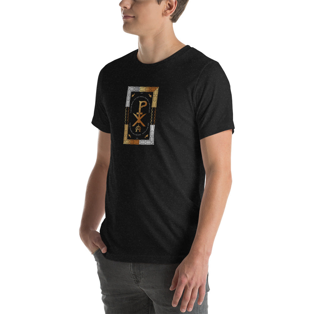 Short-Sleeve Unisex t-shirt Christian Christogram PX Alpha Omega Free Shippng