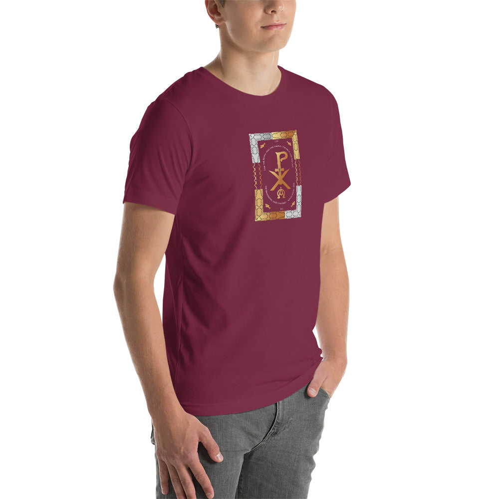 Short-Sleeve Unisex t-shirt Christian Christogram PX Alpha Omega Free Shippng