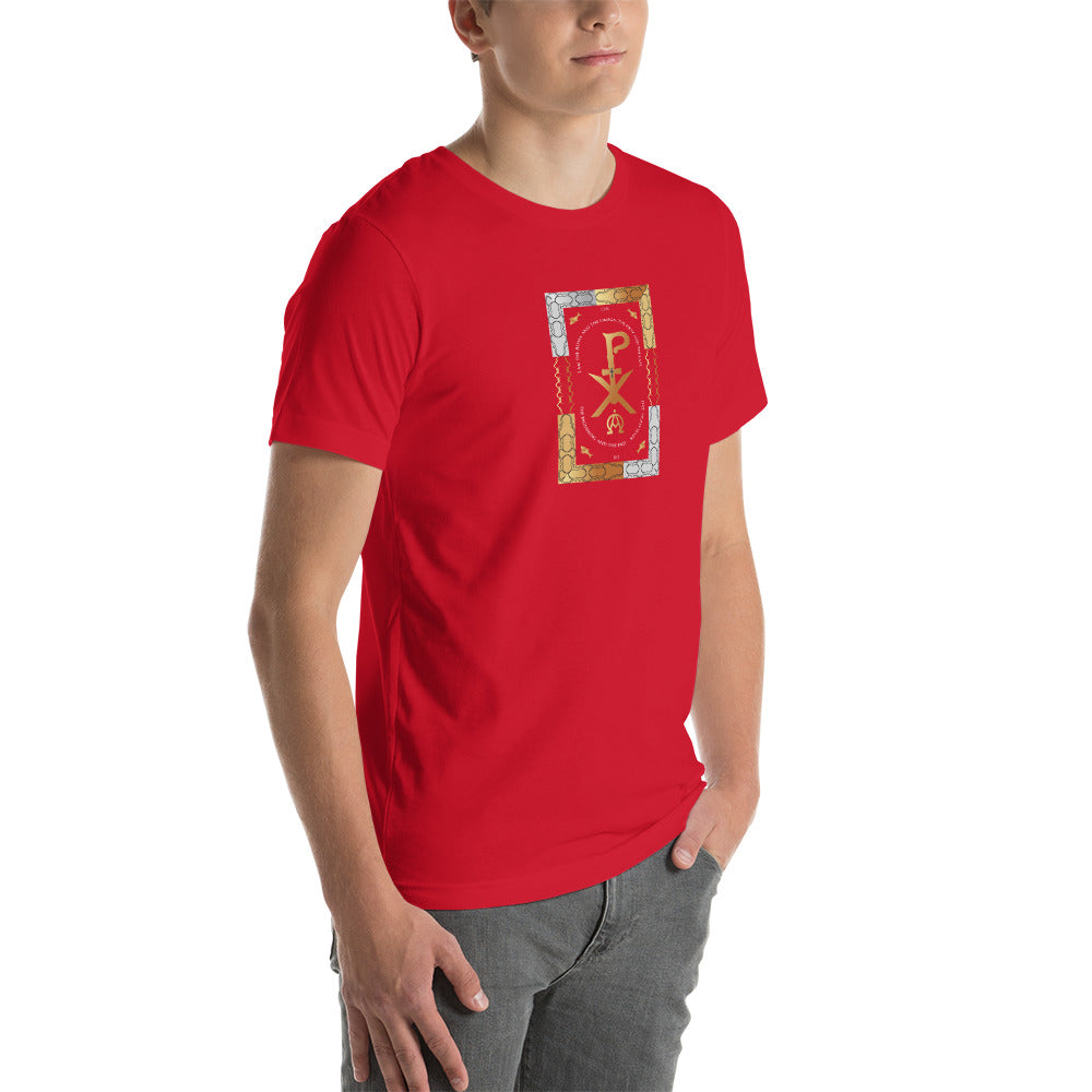 Short-Sleeve Unisex t-shirt Christian Christogram PX Alpha Omega Free Shippng