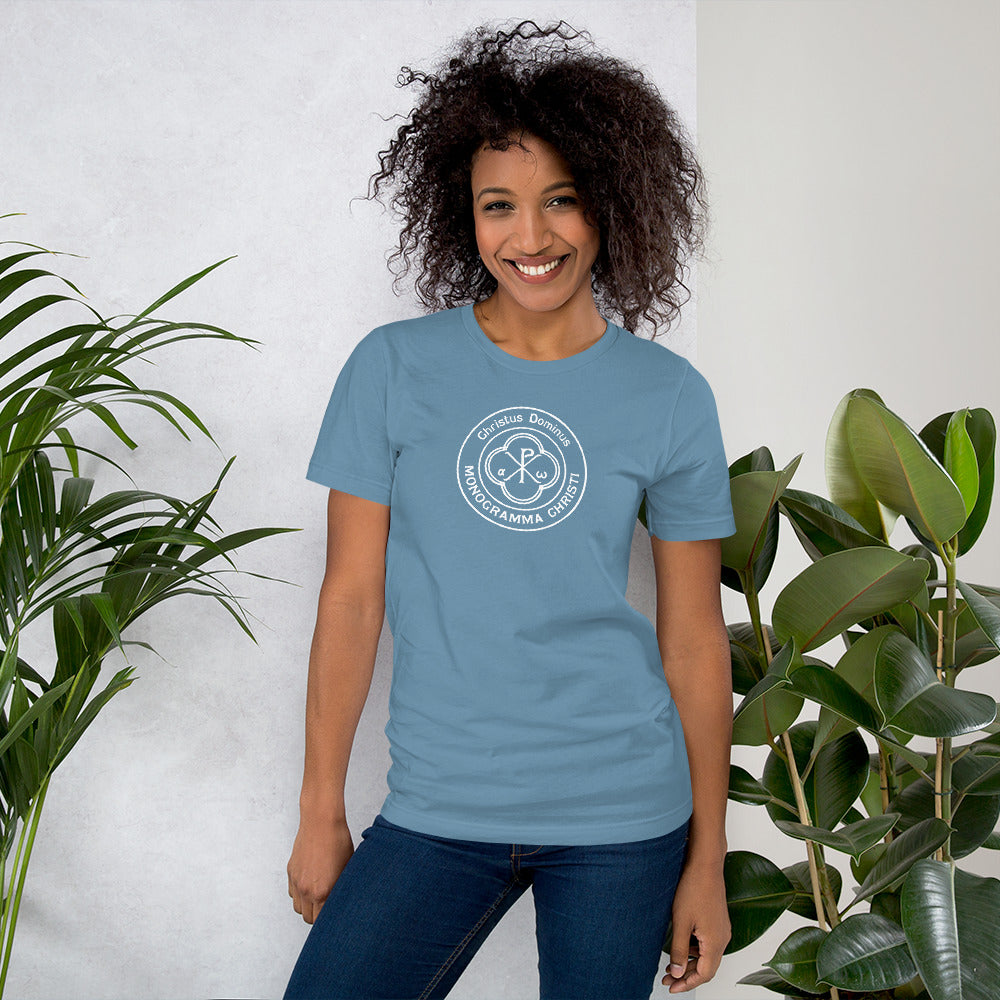 Short-Sleeve Unisex t-shirt Christian Christ's Monogram PX - Alpha Omega Free Shipping