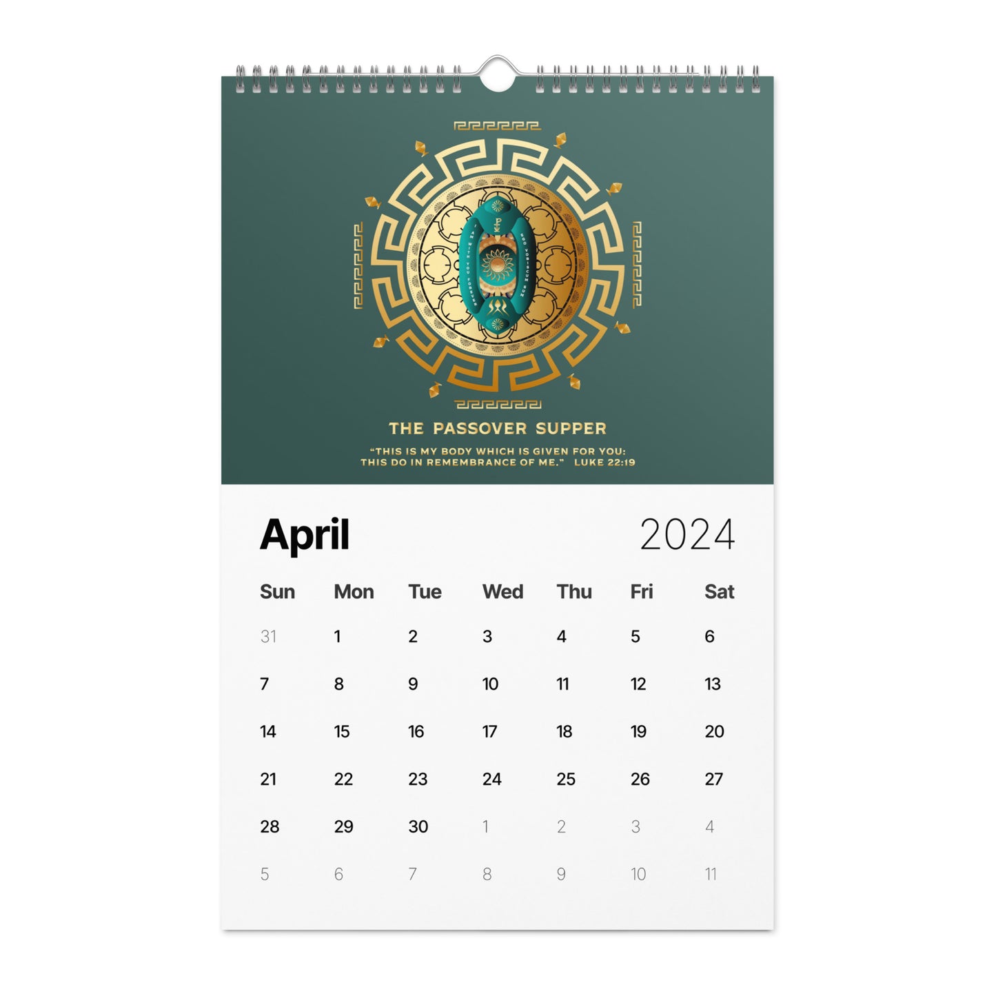 Wall calendar (2024) Kukloso Christian Themed - Free Shipping